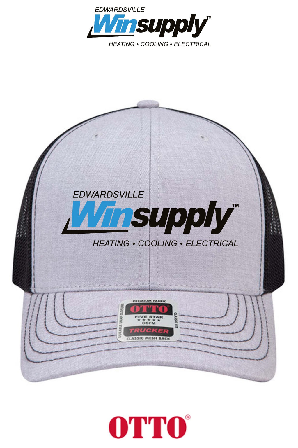 **BULK BUY SPECIAL** OTTO CAP® 6 Panel Mid Profile Mesh Back Trucker Hat - Edwardsville Winsupply