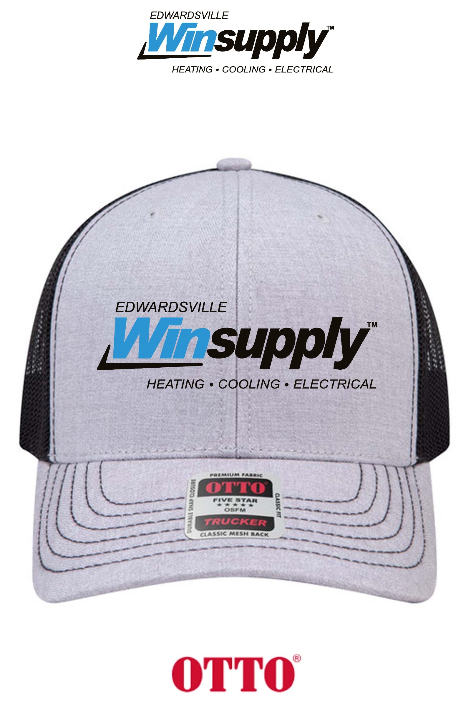 **BULK BUY SPECIAL** OTTO CAP® 6 Panel Mid Profile Mesh Back Trucker Hat - Edwardsville Winsupply