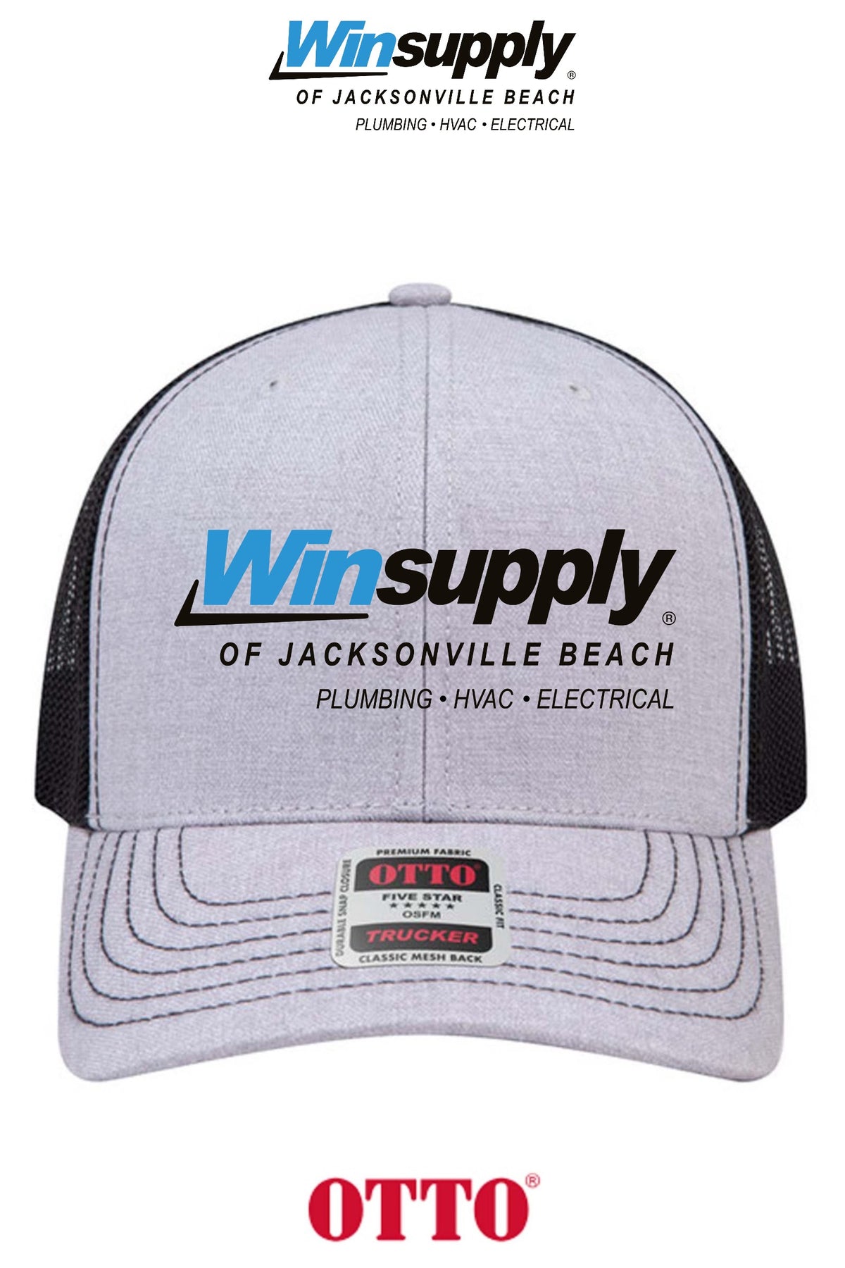 **BULK BUY SPECIAL** OTTO CAP® 6 Panel Mid Profile Mesh Back Trucker Hat - Winsupply Jacksonville Beach
