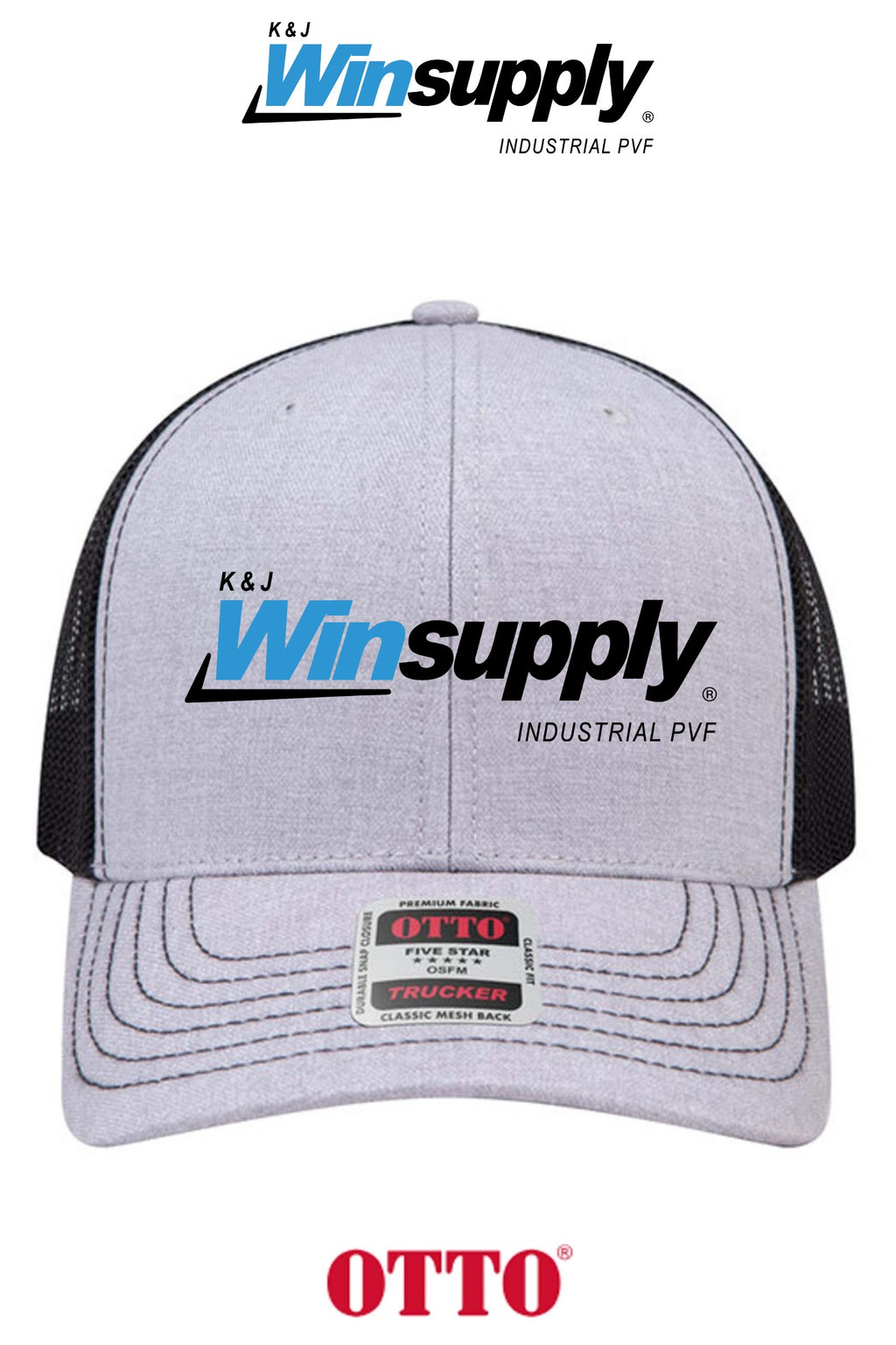 **BULK BUY SPECIAL** OTTO CAP® 6 Panel Mid Profile Mesh Back Trucker Hat - K & J Winsupply, Industrial PVF