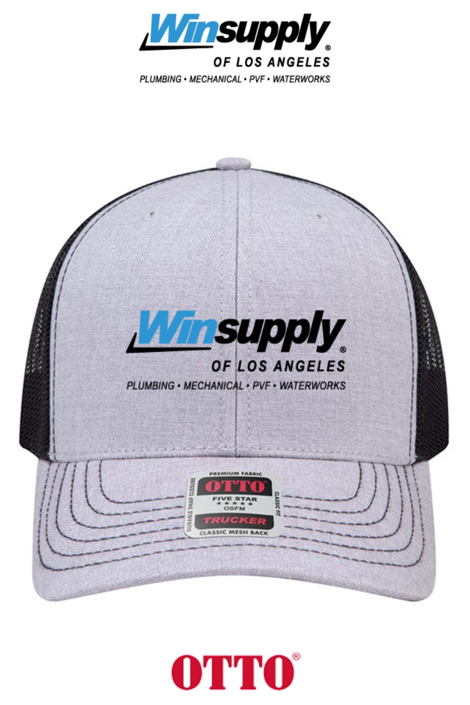 **BULK BUY SPECIAL** OTTO CAP® 6 Panel Mid Profile Mesh Back Trucker Hat - Winsupply of Los Angeles CA