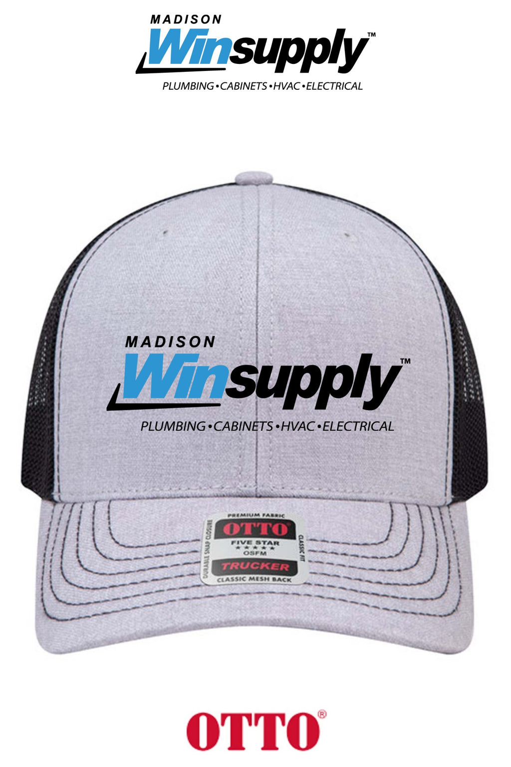 **BULK BUY SPECIAL** OTTO CAP® 6 Panel Mid Profile Mesh Back Trucker Hat - Madison Winsupply