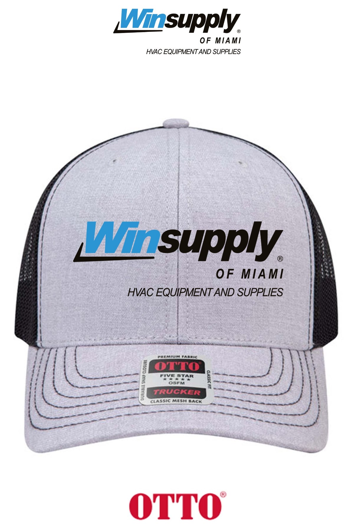 **BULK BUY SPECIAL** OTTO CAP® 6 Panel Mid Profile Mesh Back Trucker Hat - Winsupply of Miami