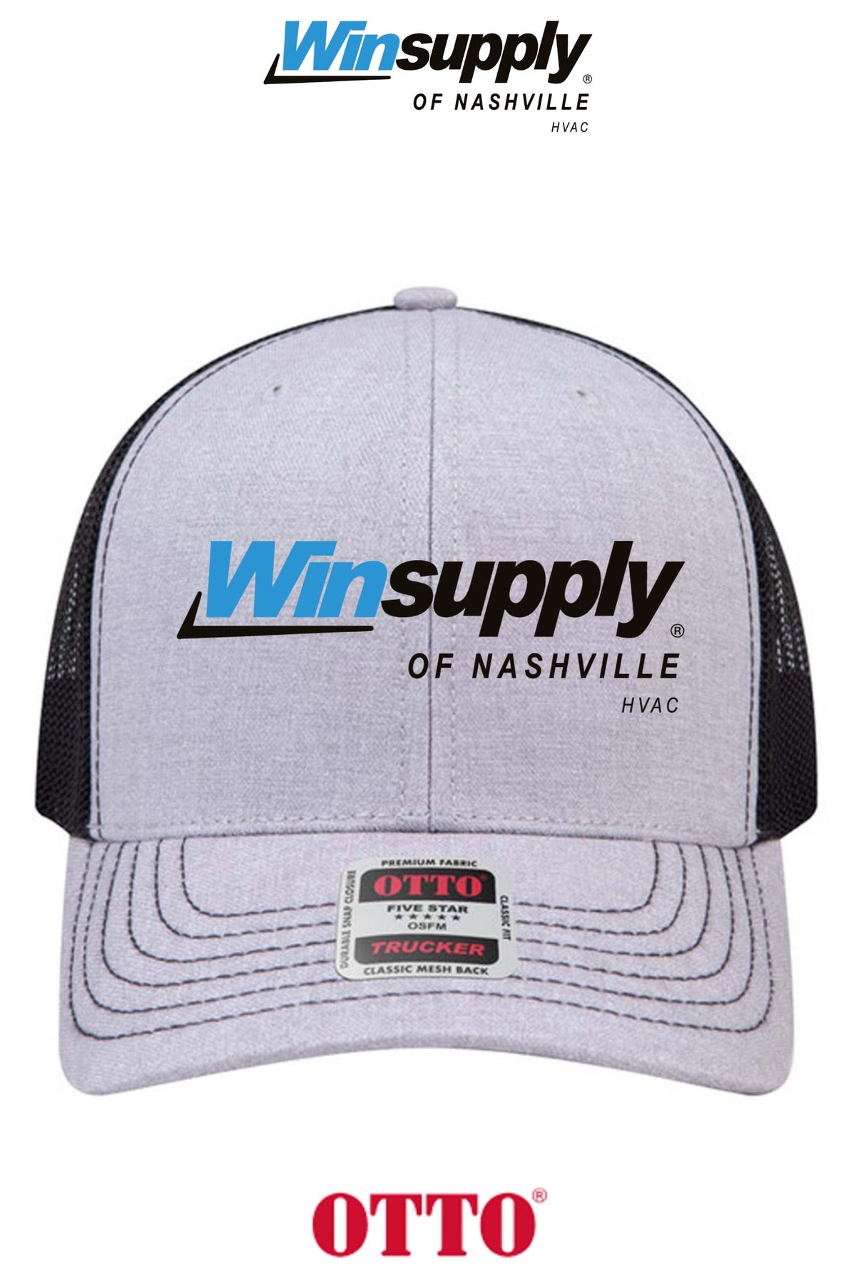 **BULK BUY SPECIAL** OTTO CAP® 6 Panel Mid Profile Mesh Back Trucker Hat - Winsupply of Nashville HVAC