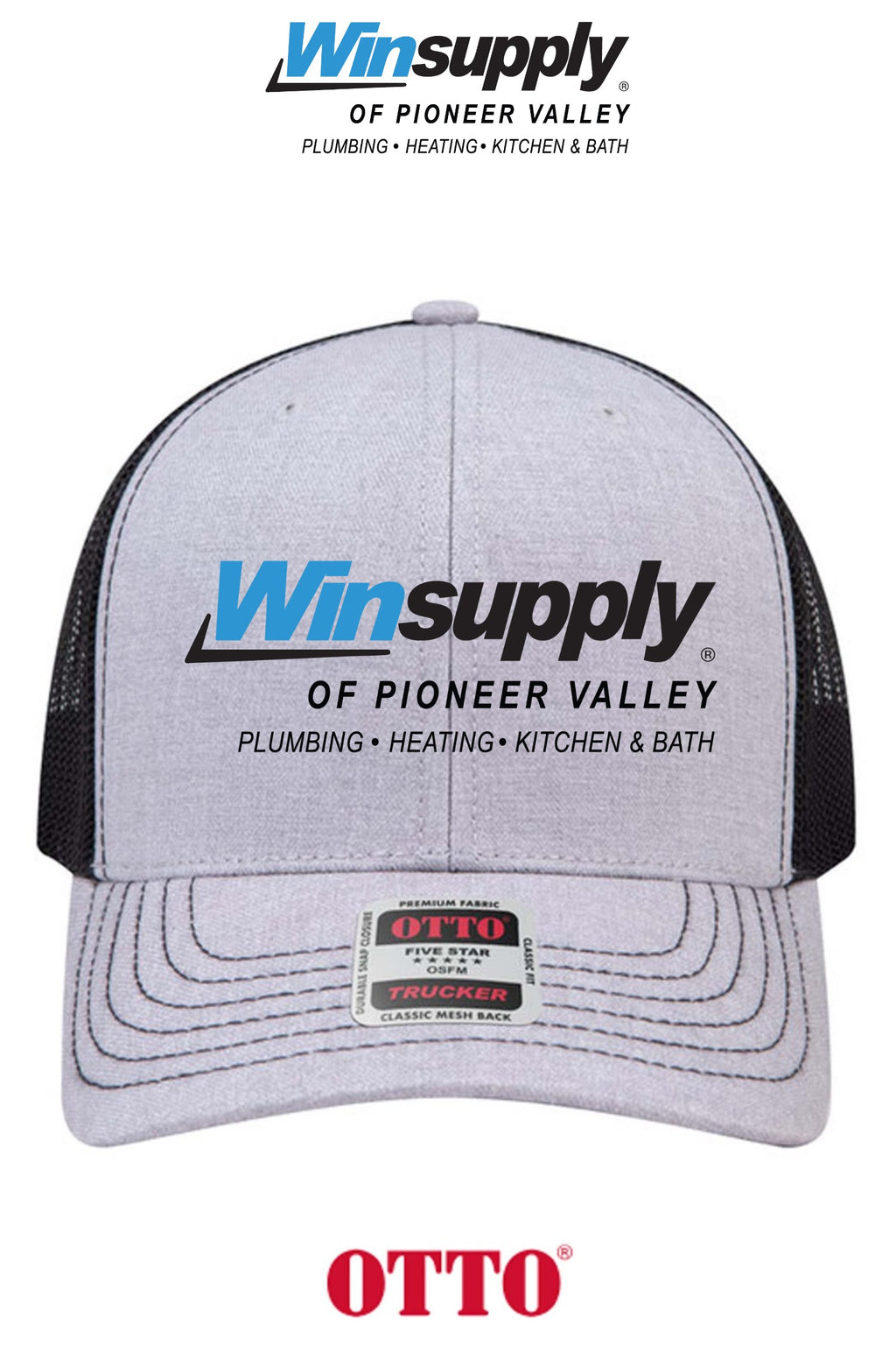 **BULK BUY SPECIAL** OTTO CAP® 6 Panel Mid Profile Mesh Back Trucker Hat - Winsupply of Pioneer Valley