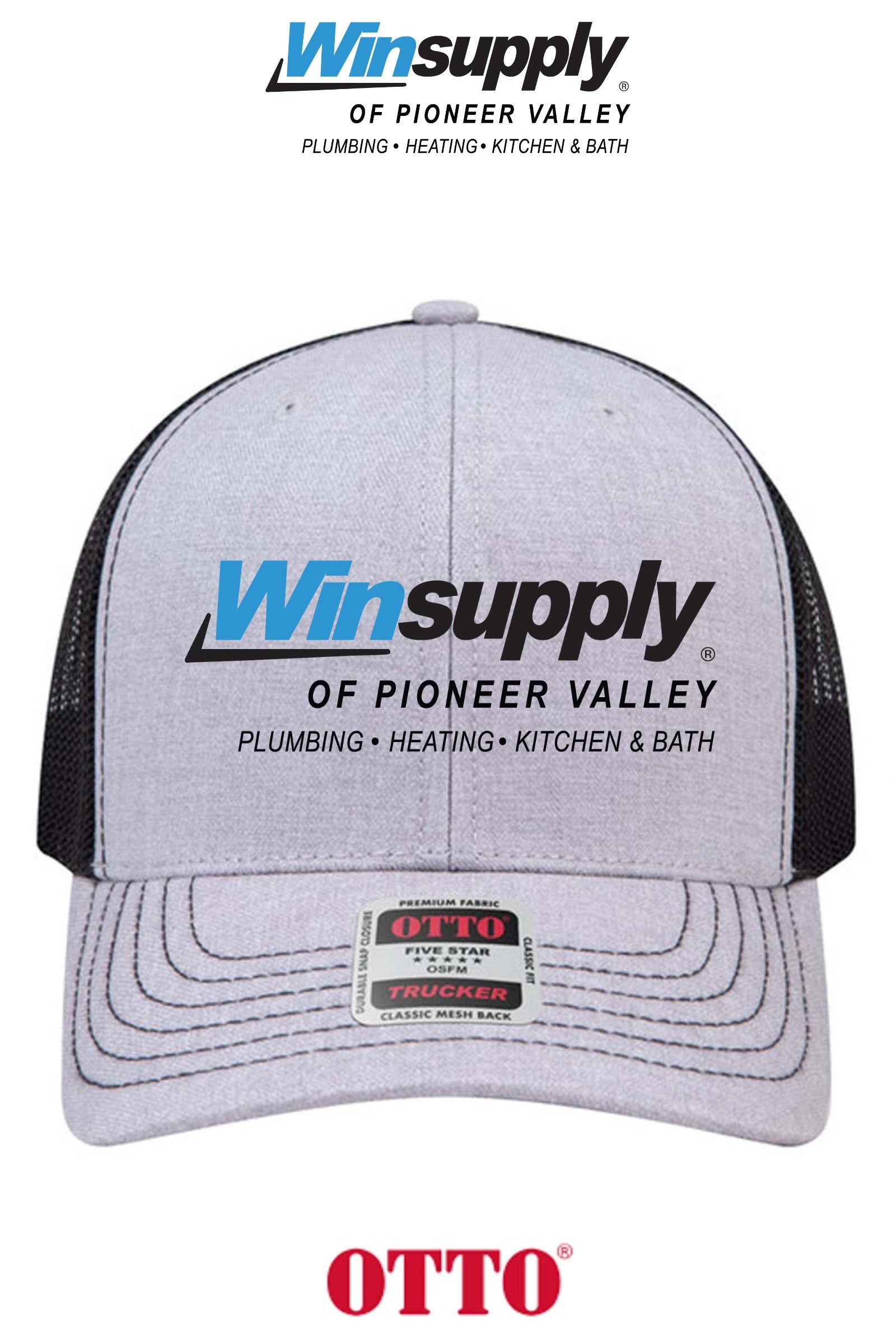 **BULK BUY SPECIAL** OTTO CAP® 6 Panel Mid Profile Mesh Back Trucker Hat - Winsupply of Pioneer Valley