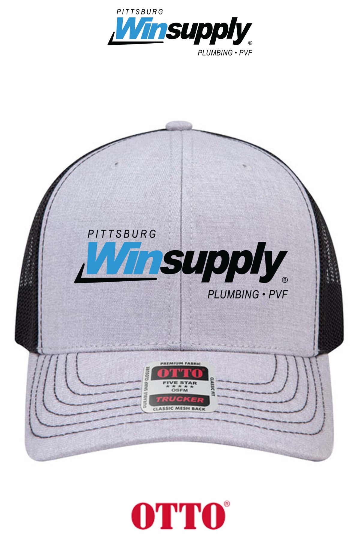 **BULK BUY SPECIAL** OTTO CAP® 6 Panel Mid Profile Mesh Back Trucker Hat - Pittsburg Winsupply