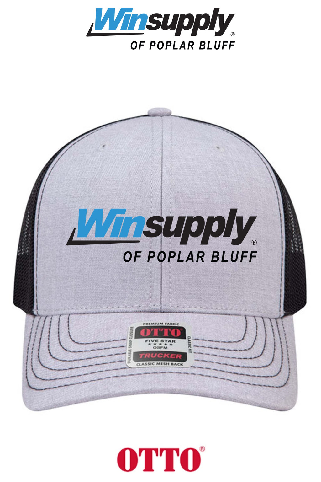 **BULK BUY SPECIAL** OTTO CAP® 6 Panel Mid Profile Mesh Back Trucker Hat - Winsupply of Poplar Bluff