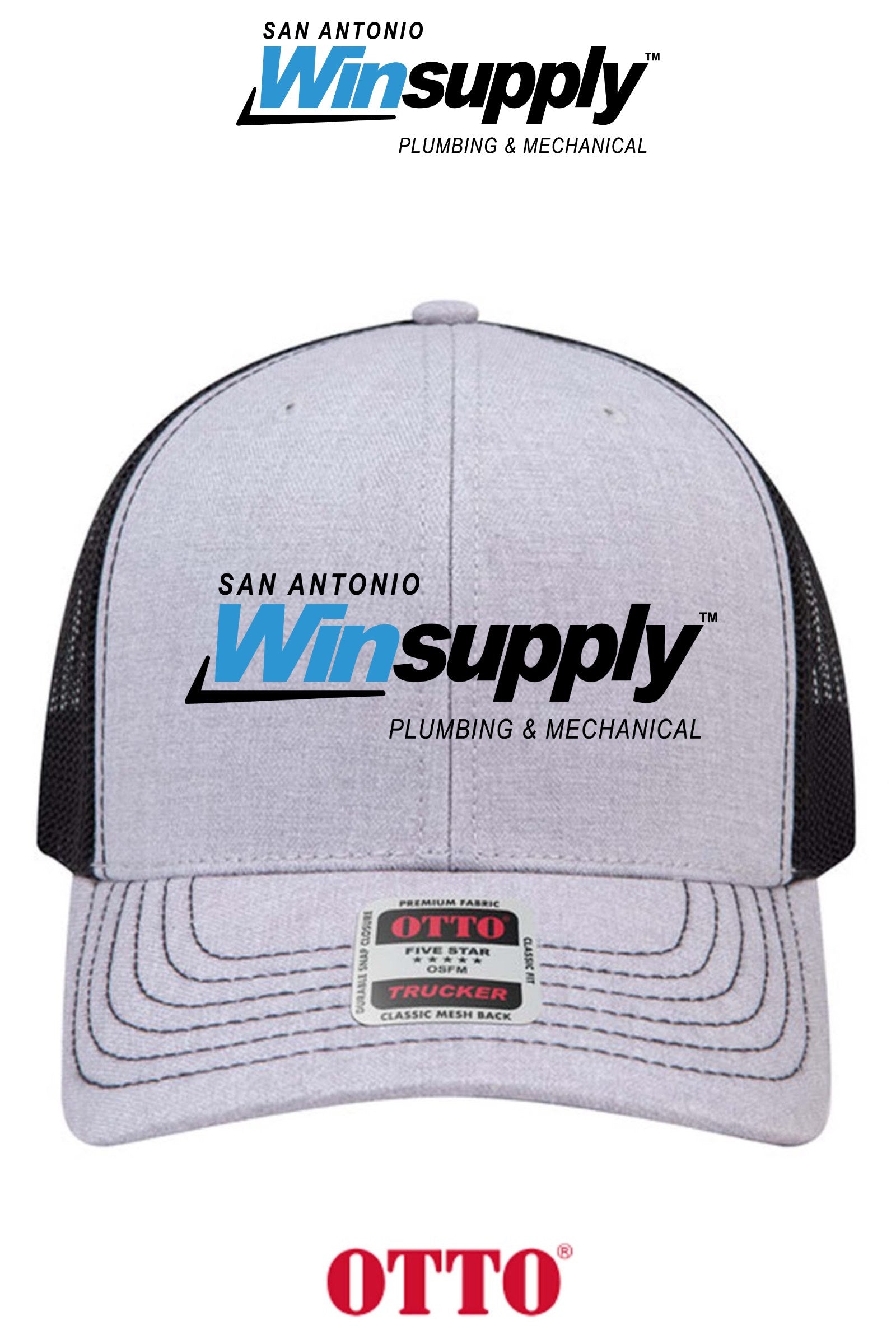 **BULK BUY SPECIAL** OTTO CAP® 6 Panel Mid Profile Mesh Back Trucker Hat - San Antonio Winsupply