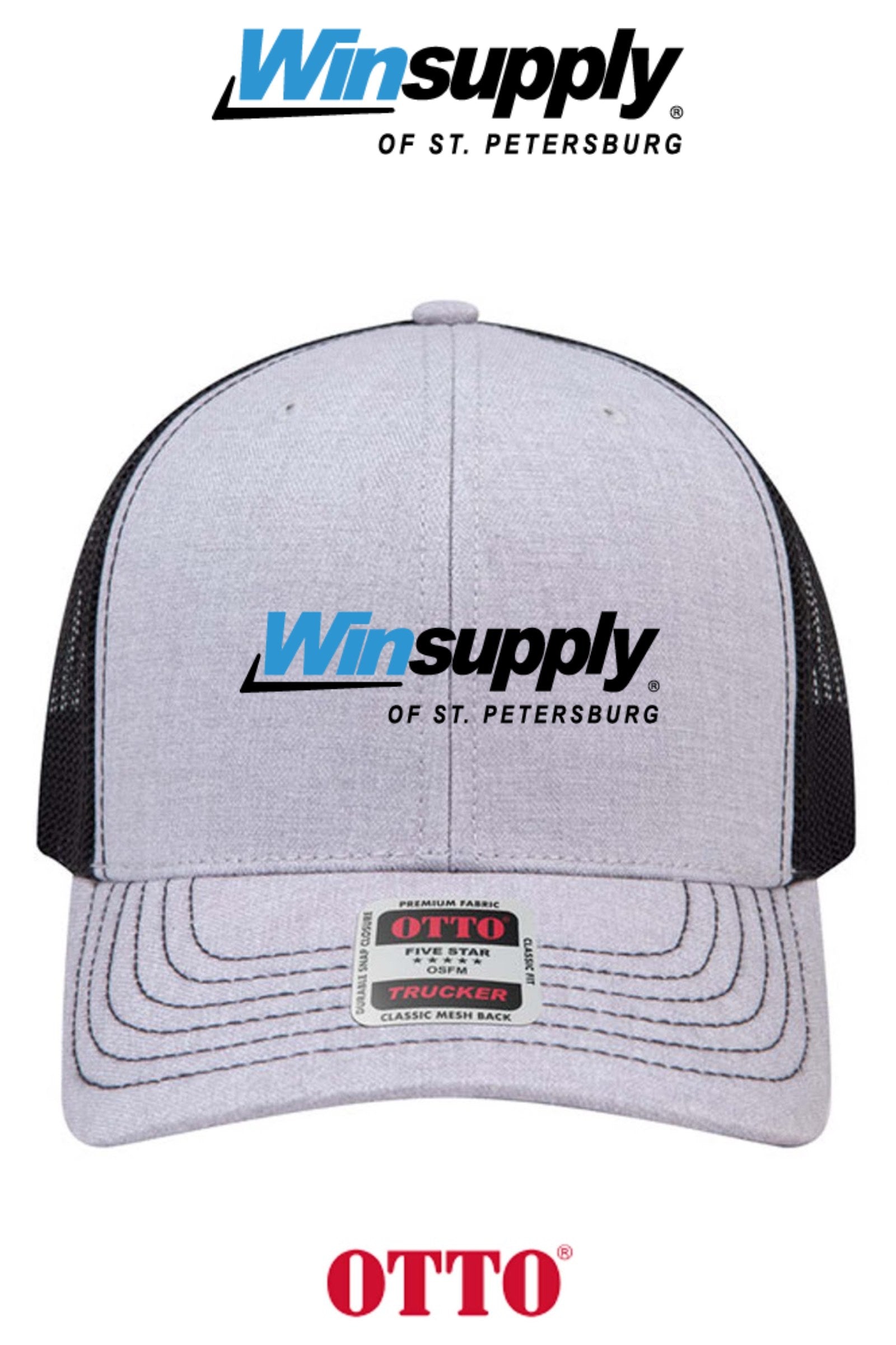 **BULK BUY SPECIAL** OTTO CAP® 6 Panel Mid Profile Mesh Back Trucker Hat - Winsupply of St. Petersburg
