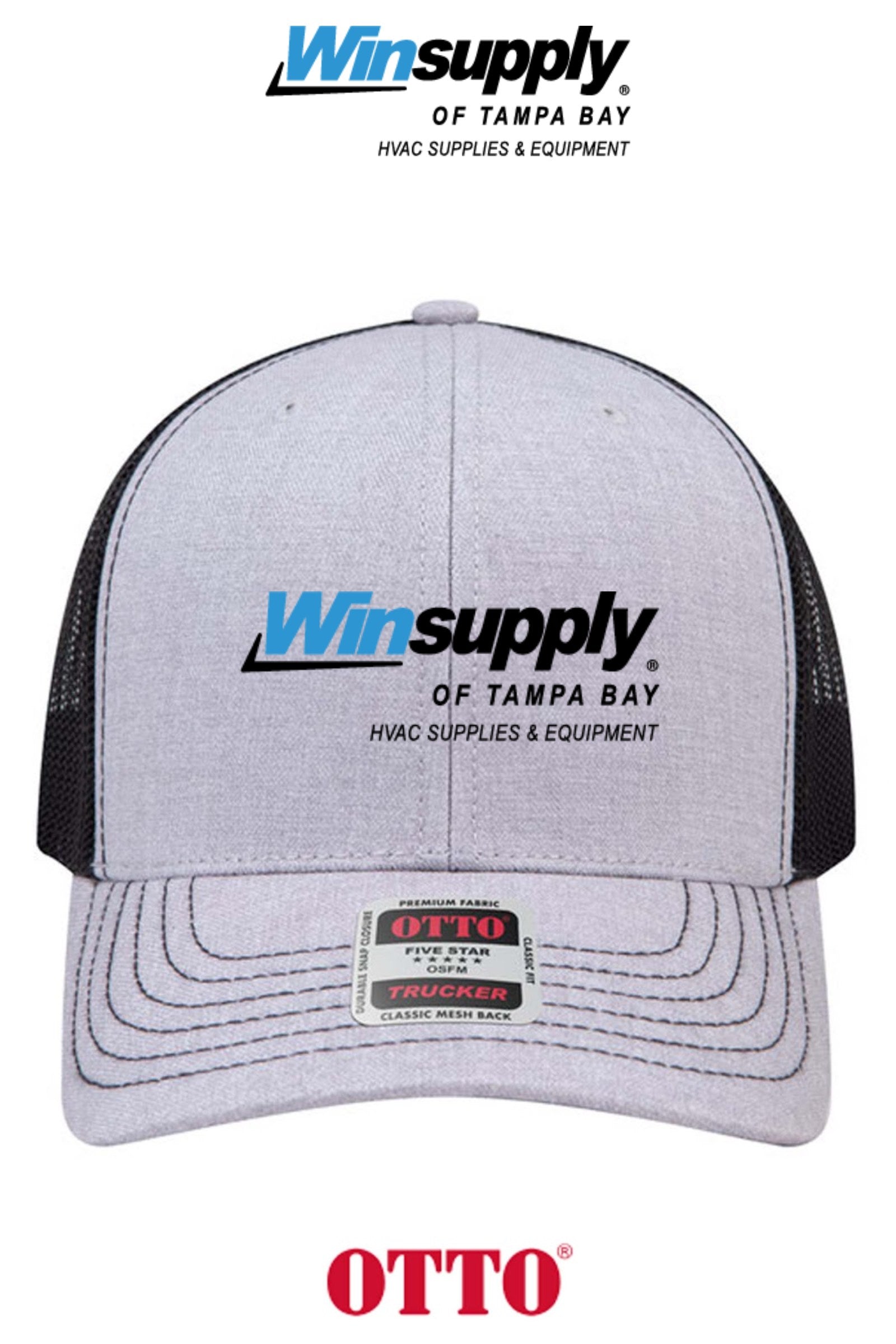 **BULK BUY SPECIAL** OTTO CAP® 6 Panel Mid Profile Mesh Back Trucker Hat - Winsupply of Tampa Bay