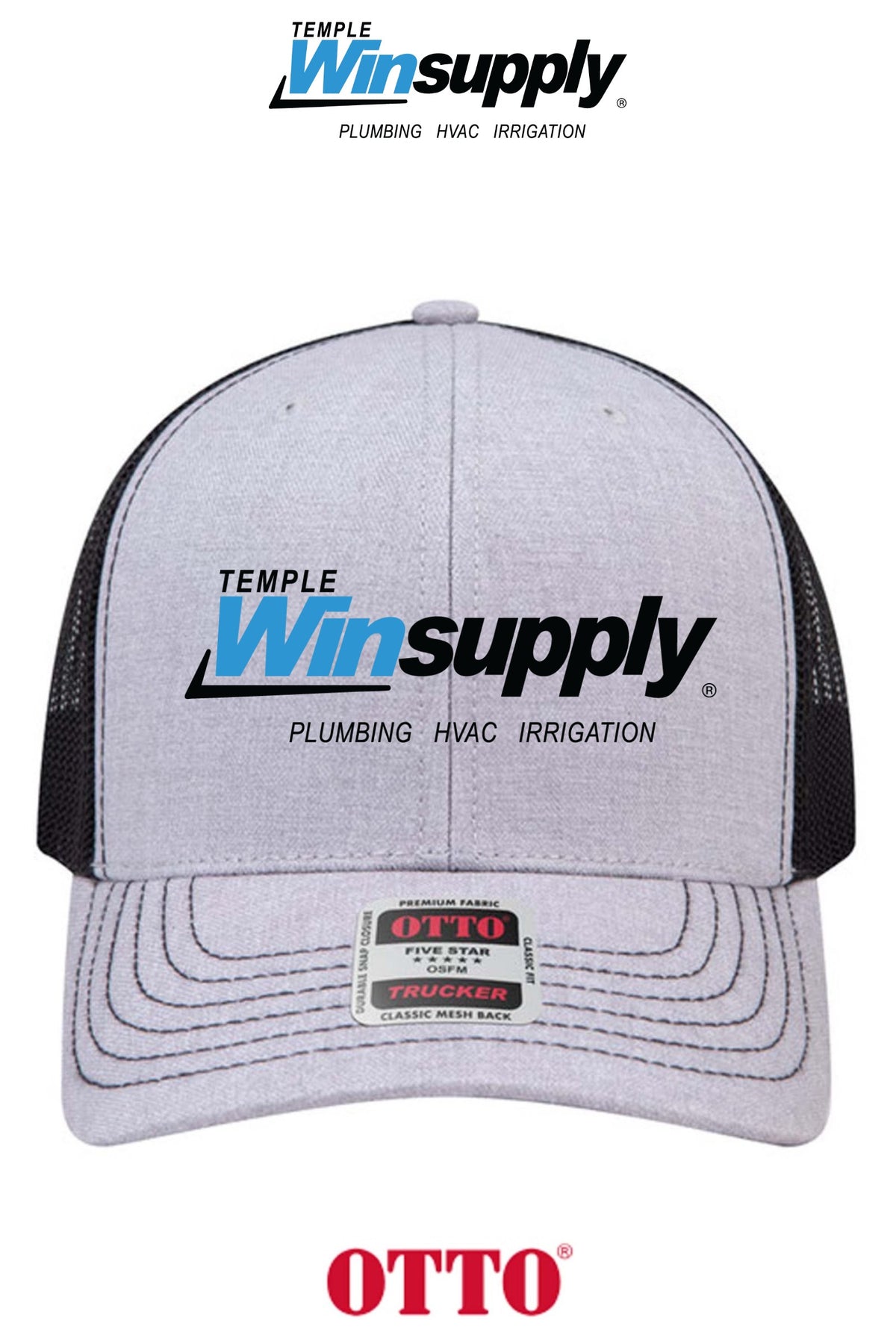 **BULK BUY SPECIAL** OTTO CAP® 6 Panel Mid Profile Mesh Back Trucker Hat - Temple Winsupply