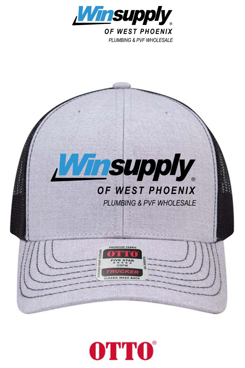 **BULK BUY SPECIAL** OTTO CAP® 6 Panel Mid Profile Mesh Back Trucker Hat - Winsupply of West Phoenix