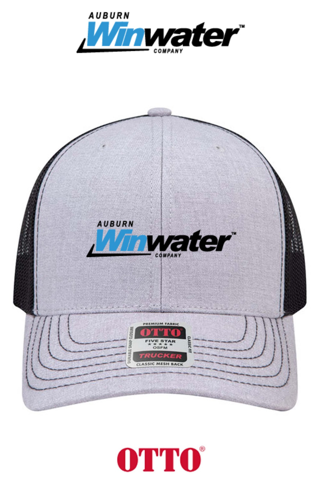 **BULK BUY SPECIAL** OTTO CAP® 6 Panel Mid Profile Mesh Back Trucker Hat - Auburn Winwater
