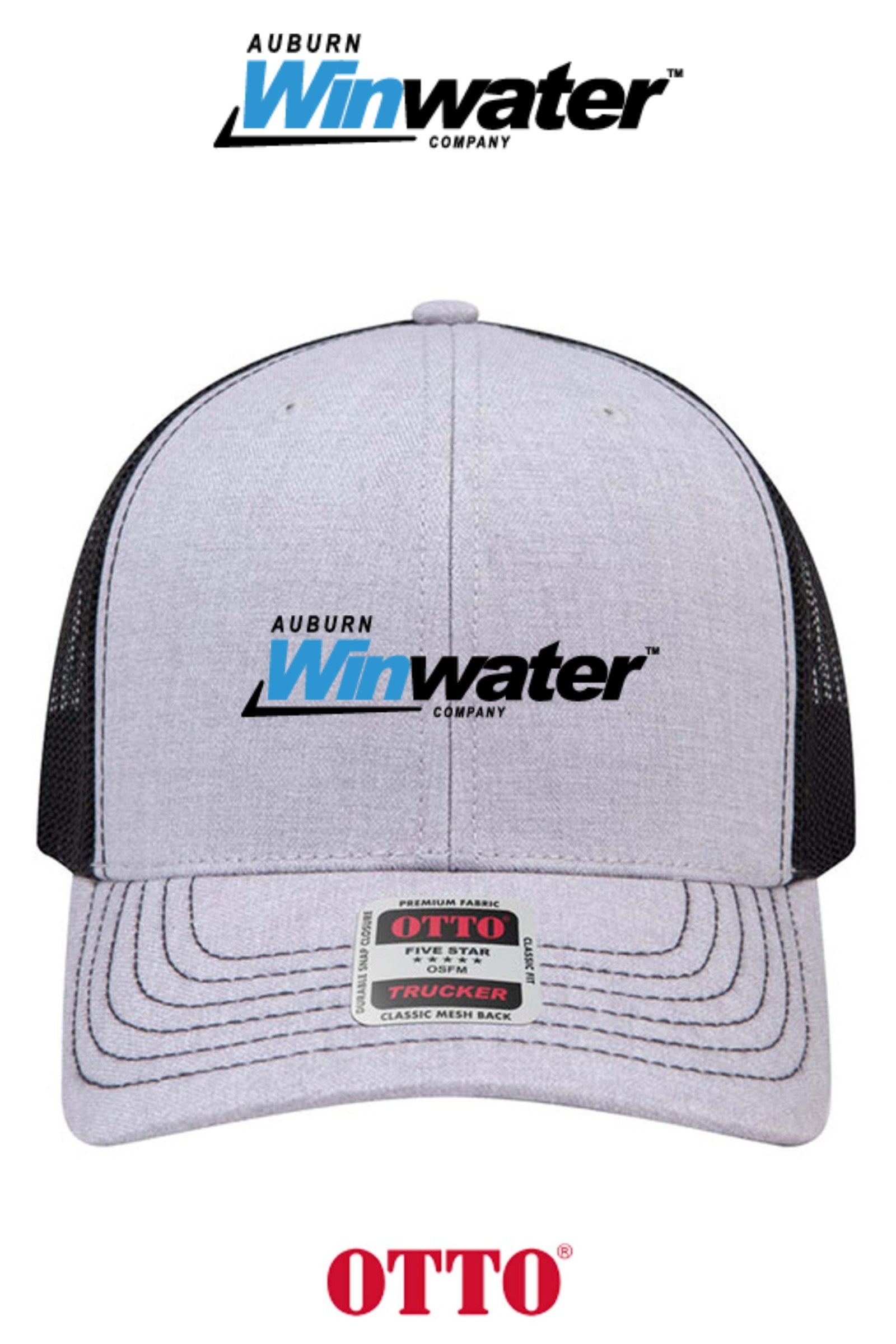 **BULK BUY SPECIAL** OTTO CAP® 6 Panel Mid Profile Mesh Back Trucker Hat - Auburn Winwater