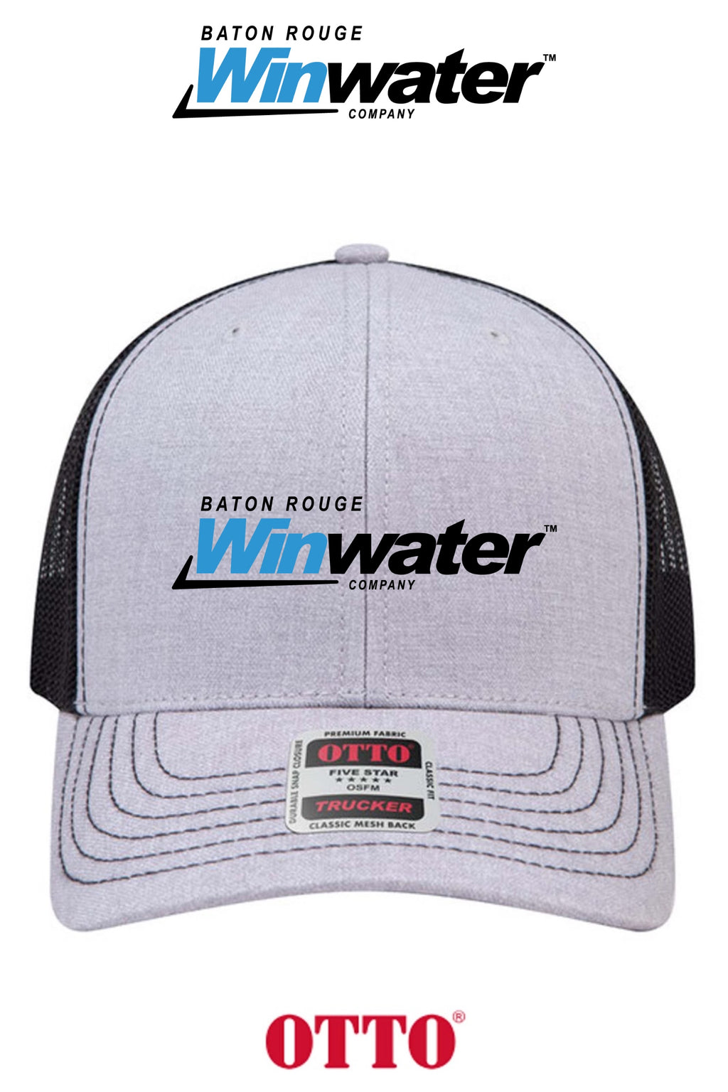 **BULK BUY SPECIAL** OTTO CAP® 6 Panel Mid Profile Mesh Back Trucker Hat - Baton Rouge Winwater