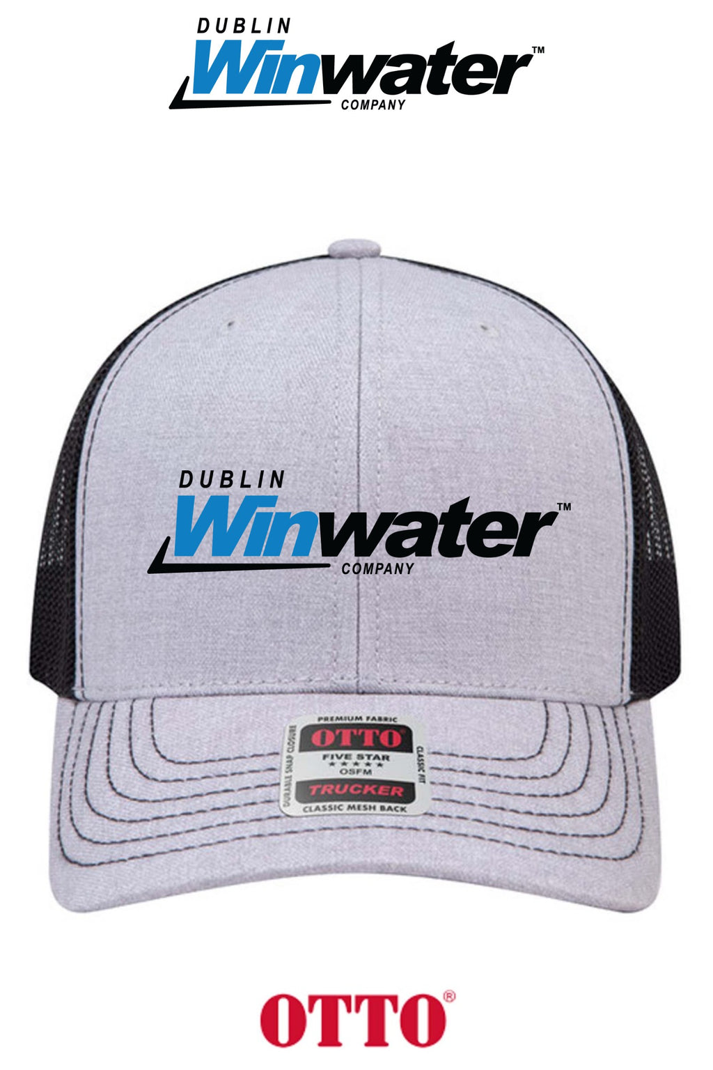 **BULK BUY SPECIAL** OTTO CAP® 6 Panel Mid Profile Mesh Back Trucker Hat - Dublin Winwater