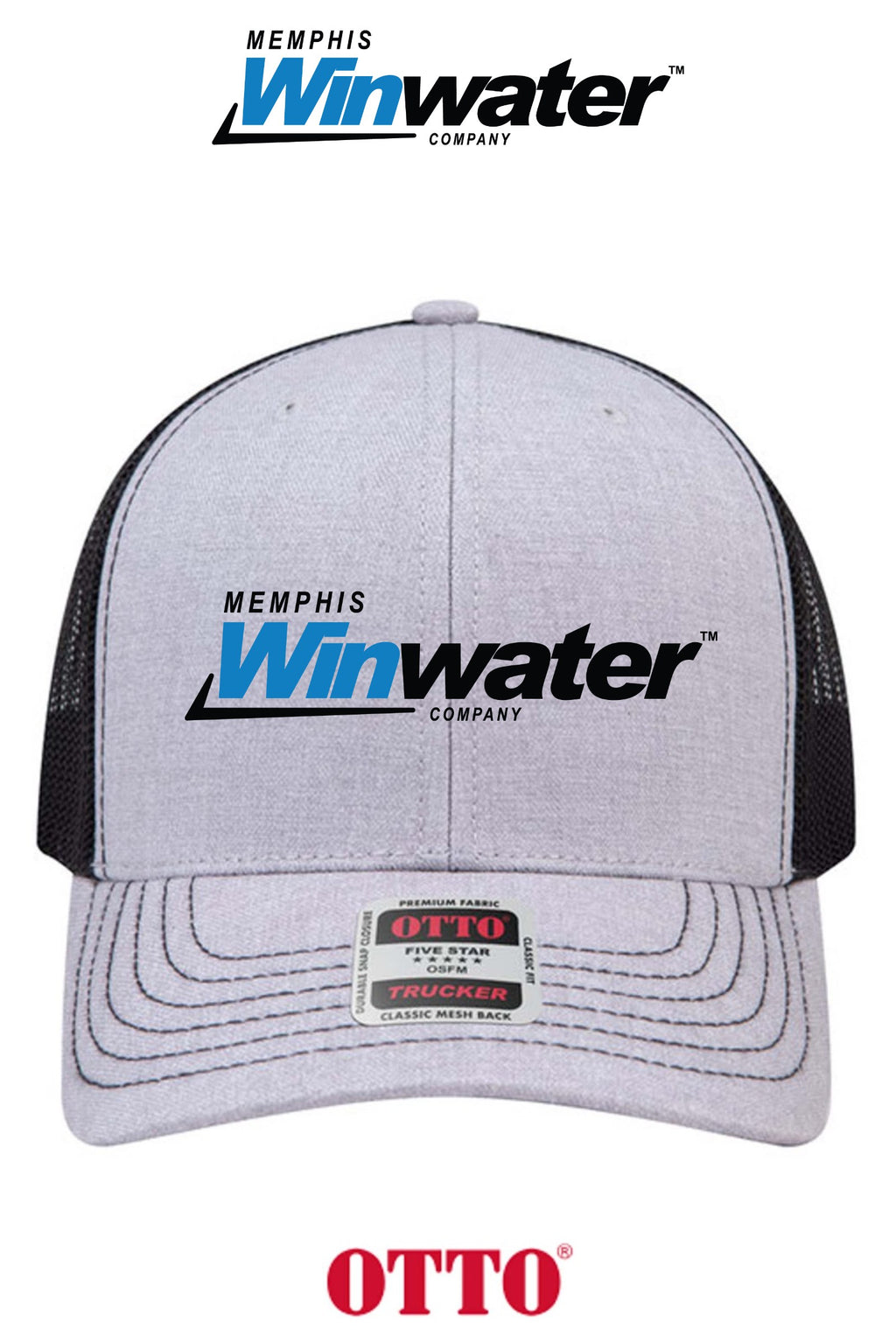 **BULK BUY SPECIAL** OTTO CAP® 6 Panel Mid Profile Mesh Back Trucker Hat - Memphis Winwater