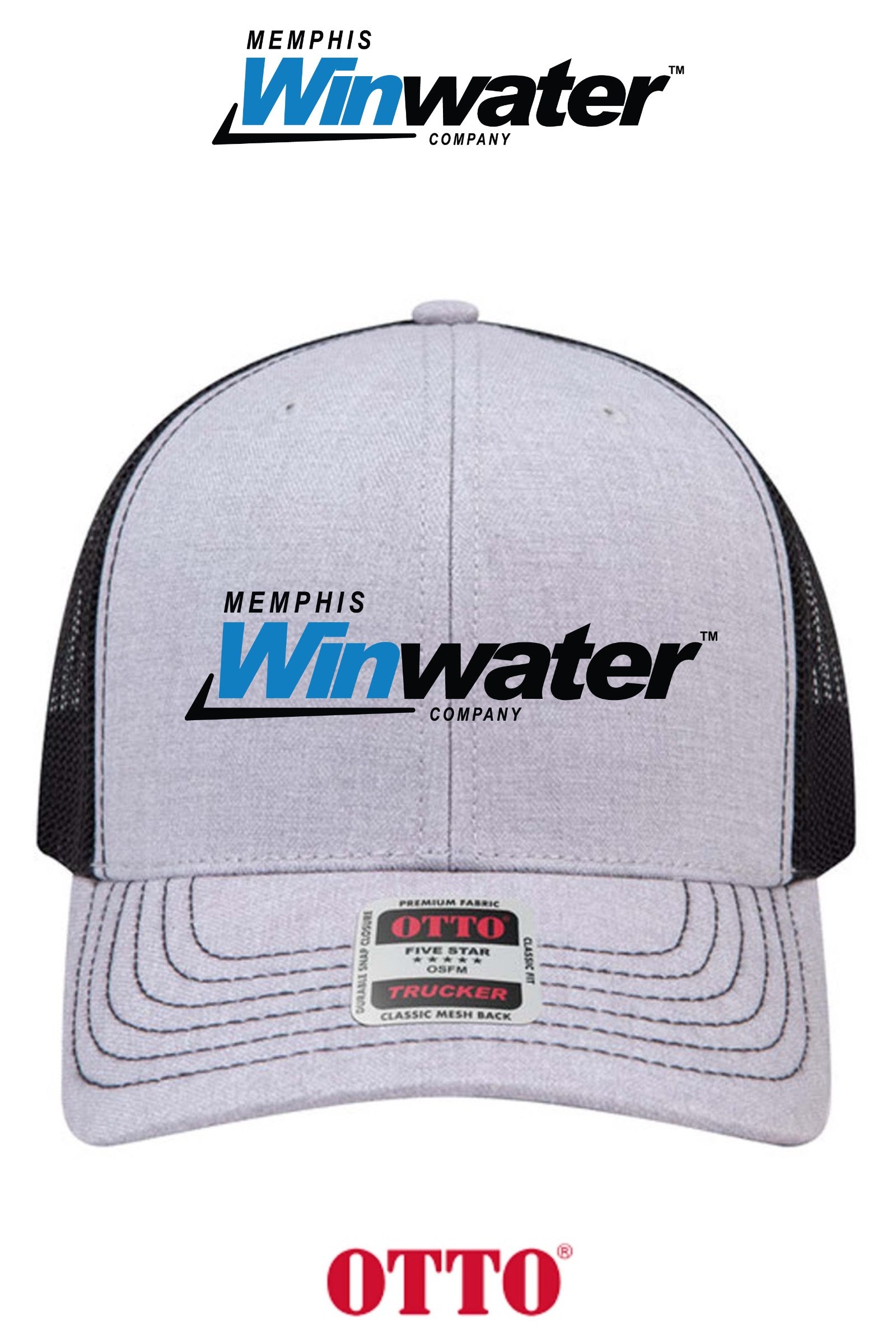 **BULK BUY SPECIAL** OTTO CAP® 6 Panel Mid Profile Mesh Back Trucker Hat - Memphis Winwater