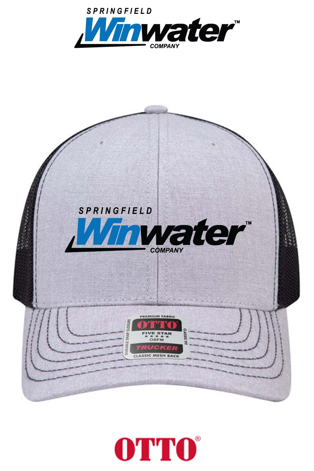 **BULK BUY SPECIAL** OTTO CAP® 6 Panel Mid Profile Mesh Back Trucker Hat - Springfield Winwater