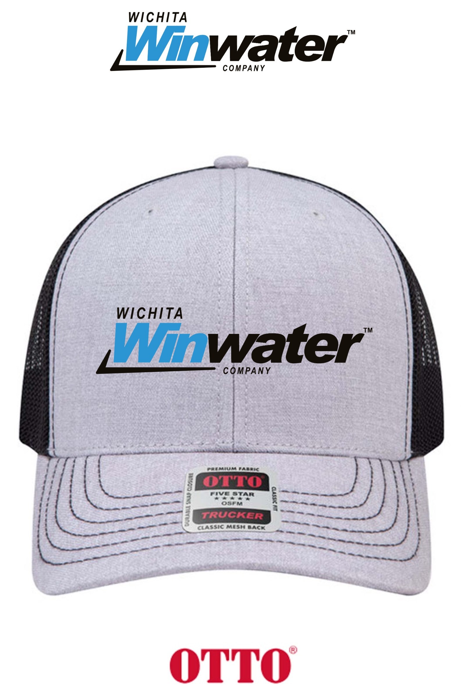 **BULK BUY SPECIAL** OTTO CAP® 6 Panel Mid Profile Mesh Back Trucker Hat - Wichita Winwater