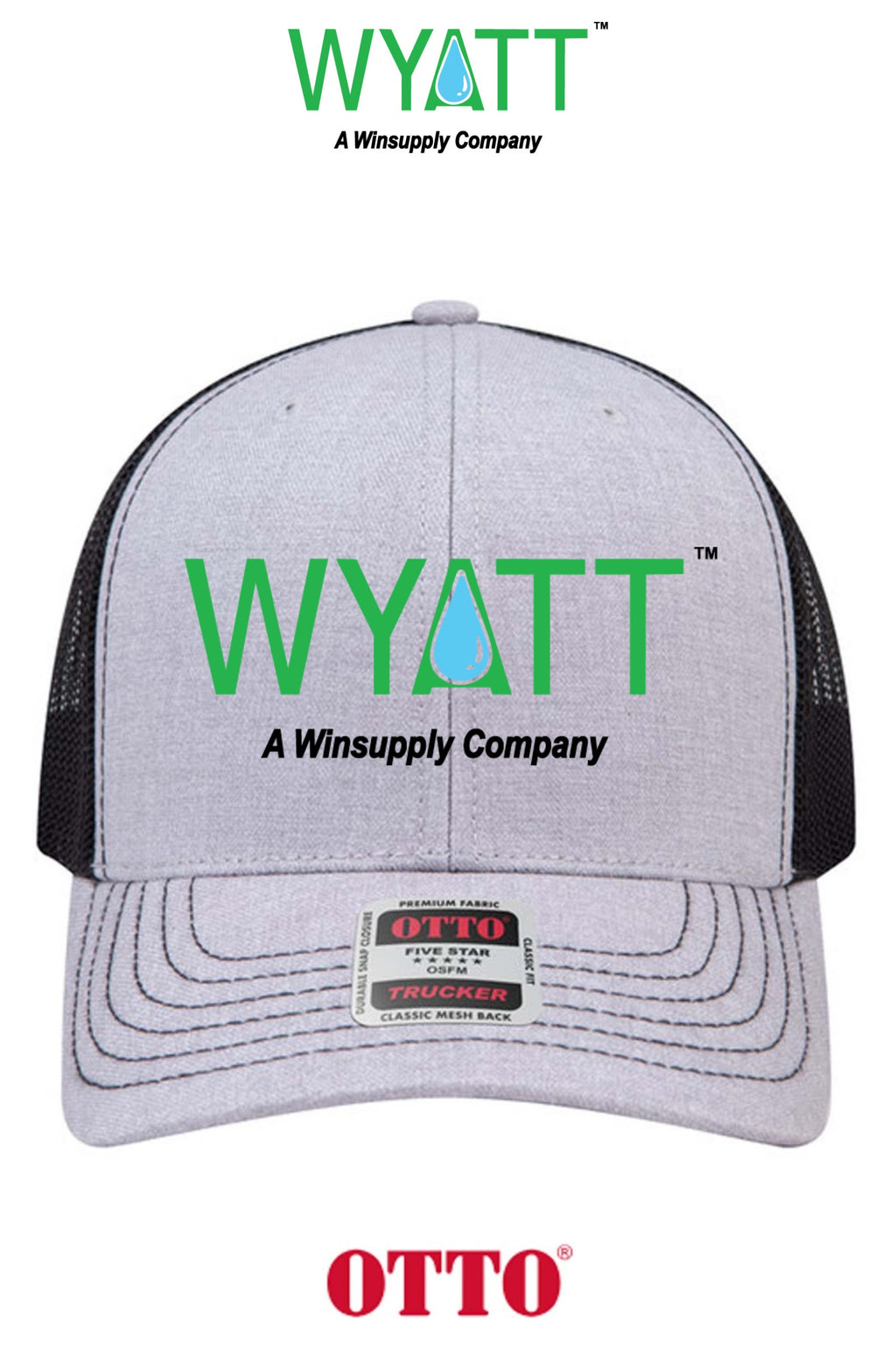 **BULK BUY SPECIAL** OTTO CAP® 6 Panel Mid Profile Mesh Back Trucker Hat - Wyatt Irrigation of Santa Rosa