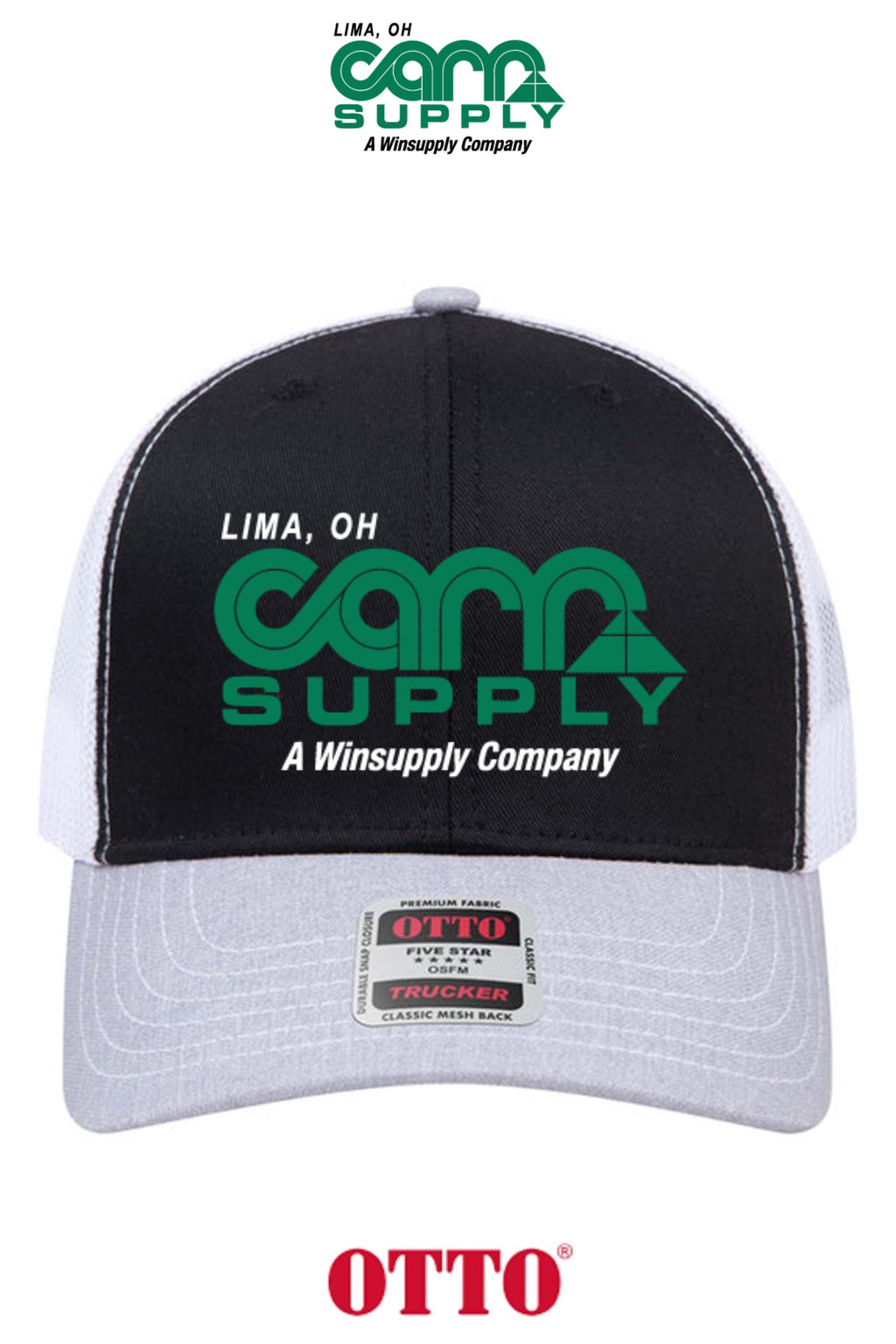 **BULK BUY SPECIAL** OTTO CAP® 6 Panel Mid Profile Mesh Back Trucker Hat - Carr Supply - Lima