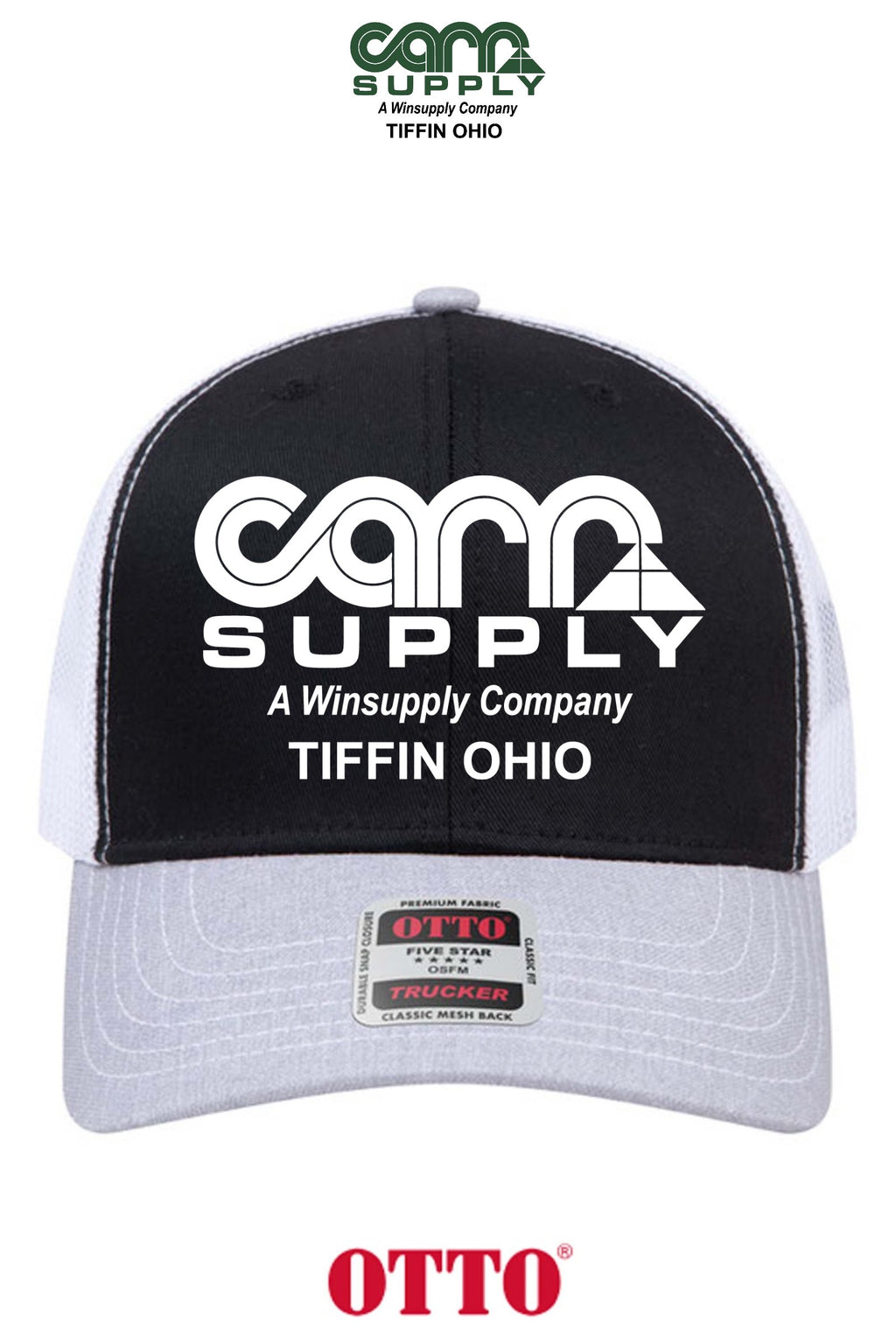 **BULK BUY SPECIAL** OTTO CAP® 6 Panel Mid Profile Mesh Back Trucker Hat - Carr Supply - Tiffin