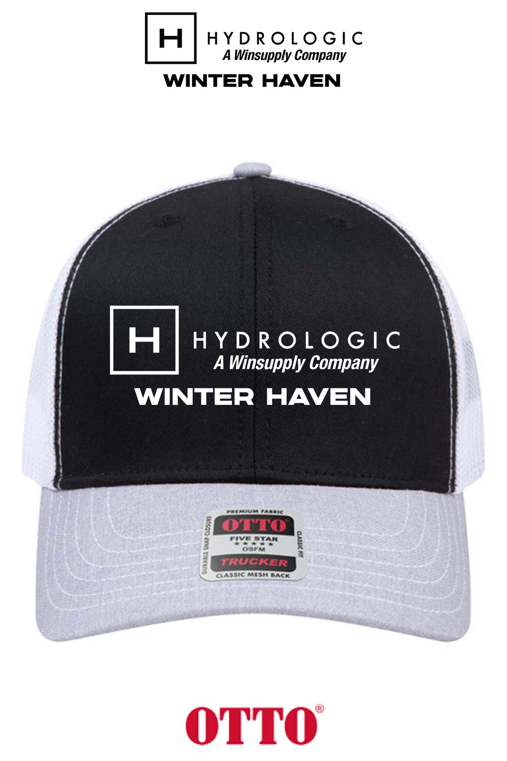 **BULK BUY SPECIAL** OTTO CAP® 6 Panel Mid Profile Mesh Back Trucker Hat - Winsupply of Winter Haven