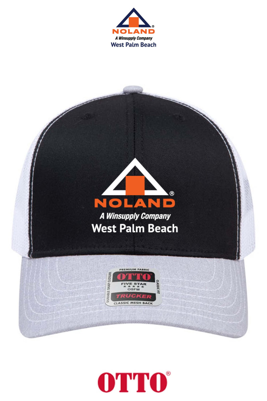 **BULK BUY SPECIAL** OTTO CAP® 6 Panel Mid Profile Mesh Back Trucker Hat - Noland West Palm Beach
