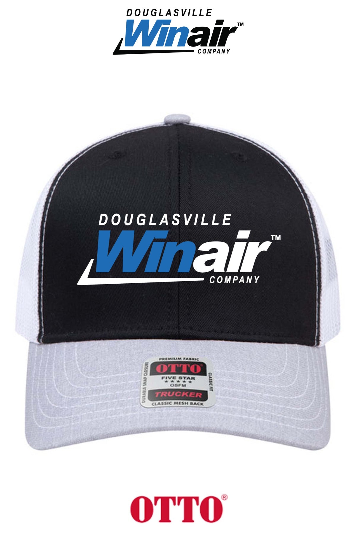 **BULK BUY SPECIAL** OTTO CAP® 6 Panel Mid Profile Mesh Back Trucker Hat - Douglasville Winair