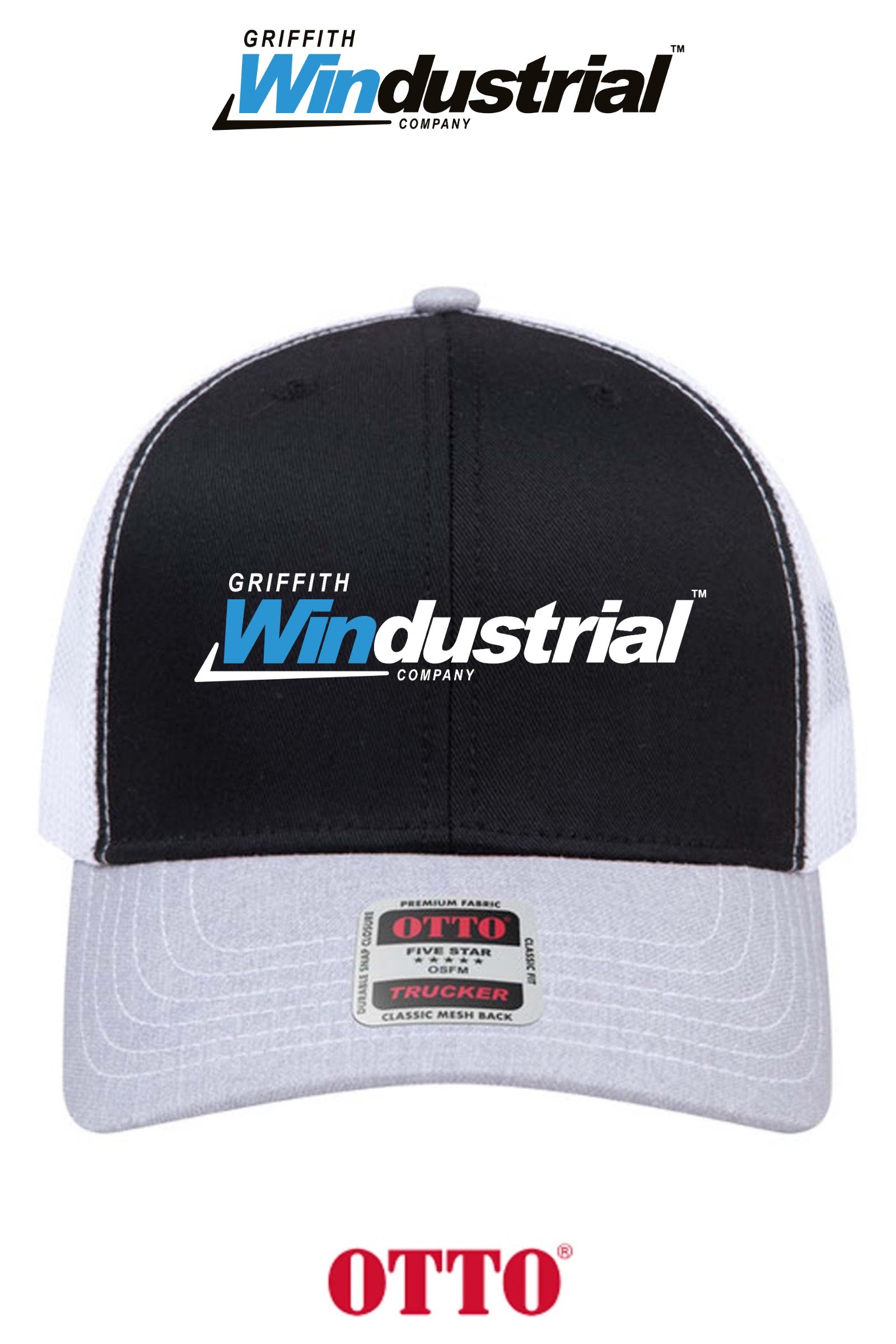 **BULK BUY SPECIAL** OTTO CAP® 6 Panel Mid Profile Mesh Back Trucker Hat - Griffith Windustrial