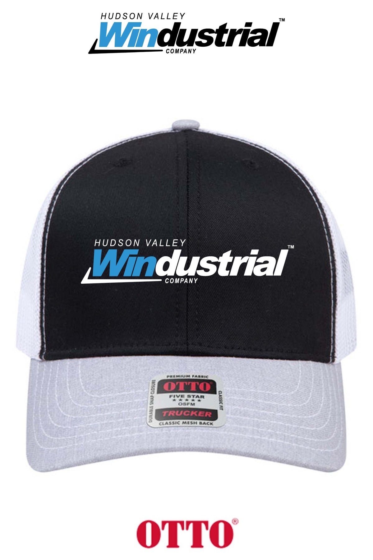 **BULK BUY SPECIAL** OTTO CAP® 6 Panel Mid Profile Mesh Back Trucker Hat - Hudson Valley Windustrial
