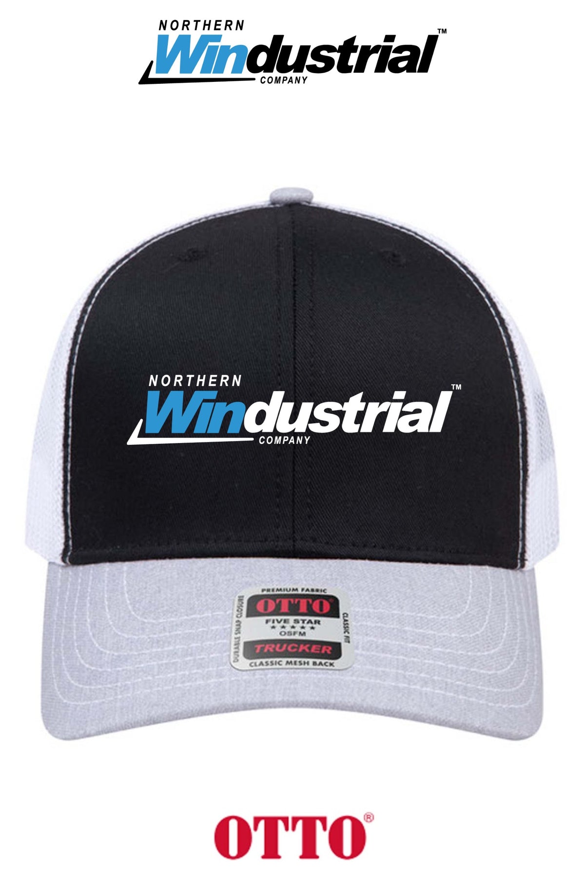 **BULK BUY SPECIAL** OTTO CAP® 6 Panel Mid Profile Mesh Back Trucker Hat - Northern Windustrial