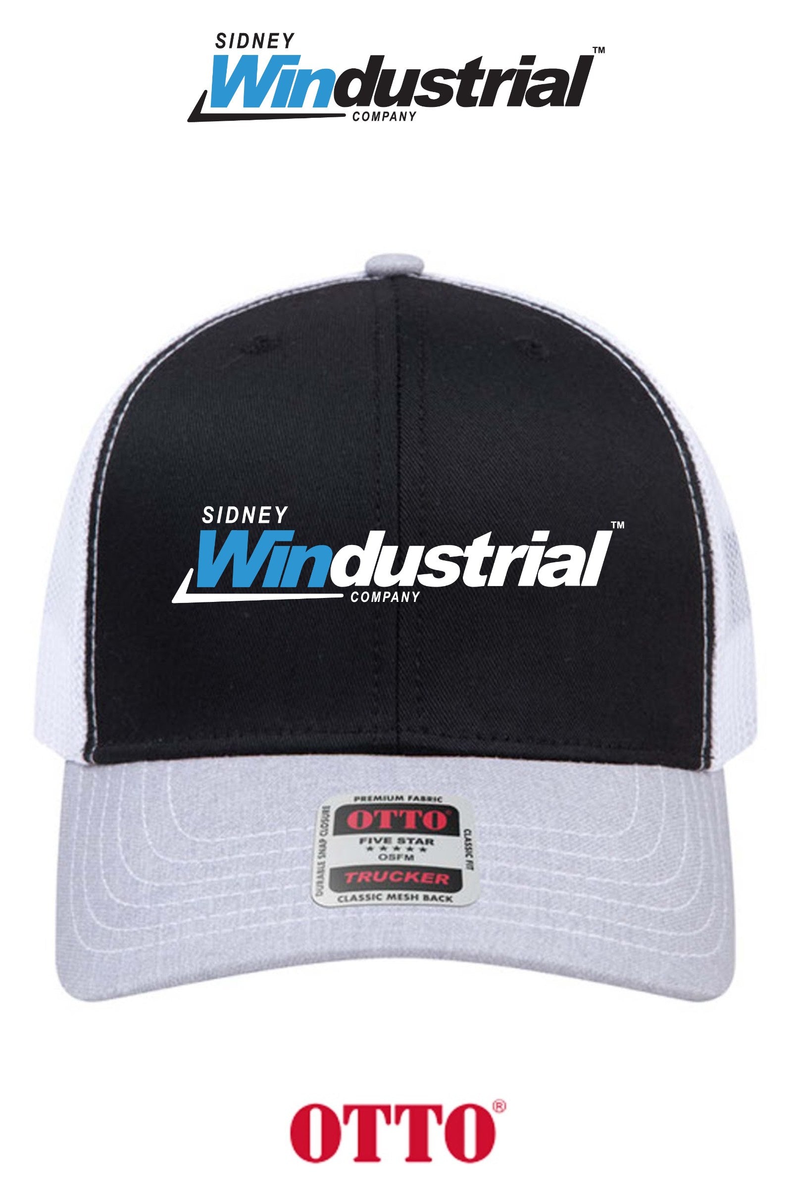 **BULK BUY SPECIAL** OTTO CAP® 6 Panel Mid Profile Mesh Back Trucker Hat - Sidney Windustrial