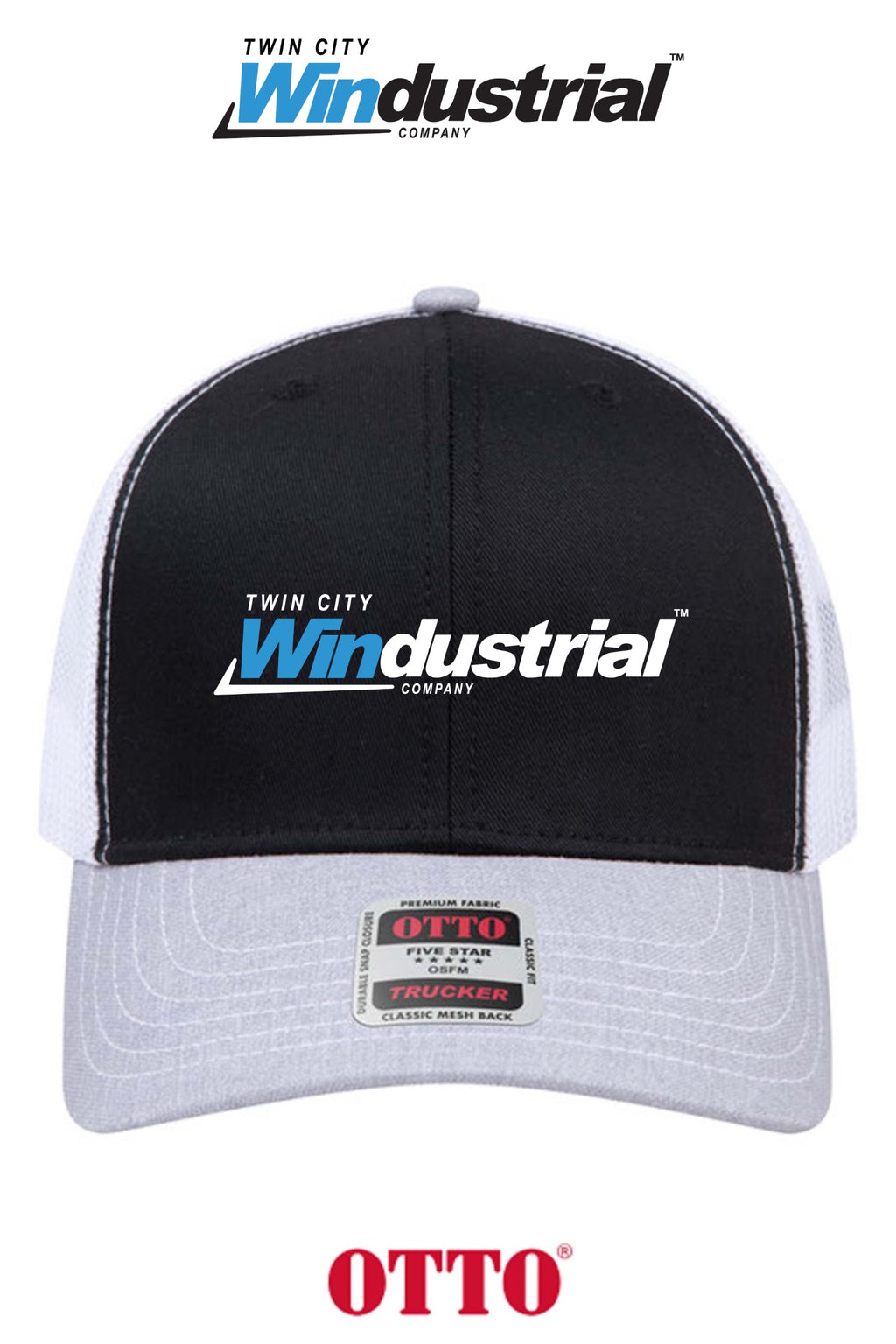 **BULK BUY SPECIAL** OTTO CAP® 6 Panel Mid Profile Mesh Back Trucker Hat - Twin City Windustrial