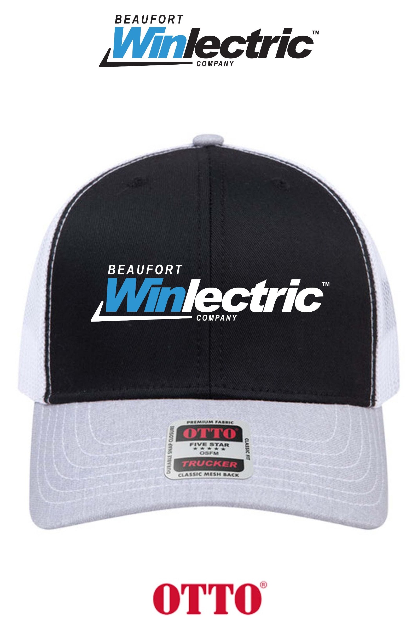 **BULK BUY SPECIAL** OTTO CAP® 6 Panel Mid Profile Mesh Back Trucker Hat - Beaufort Winlectric