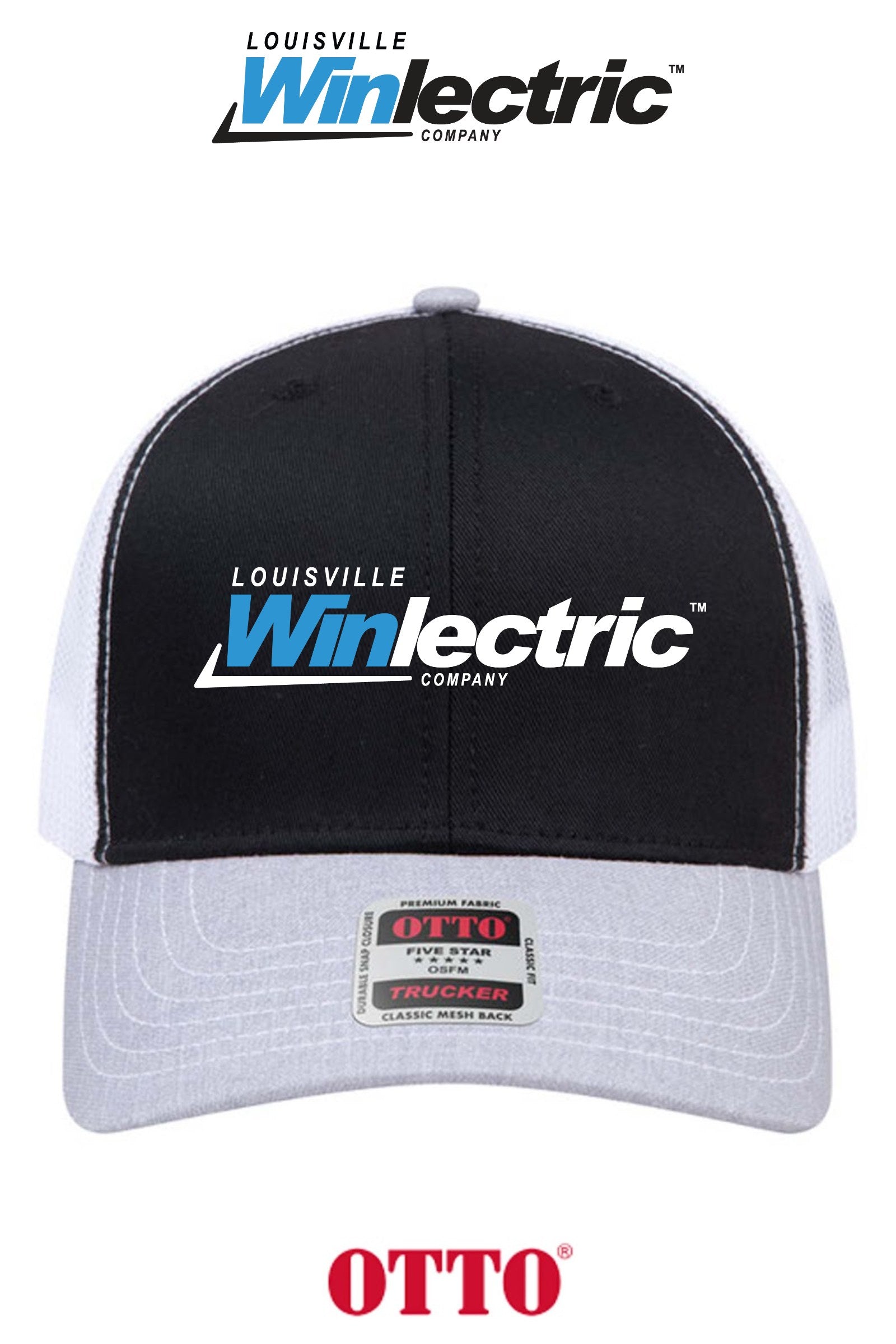 **BULK BUY SPECIAL** OTTO CAP® 6 Panel Mid Profile Mesh Back Trucker Hat - Louisville Winlectric