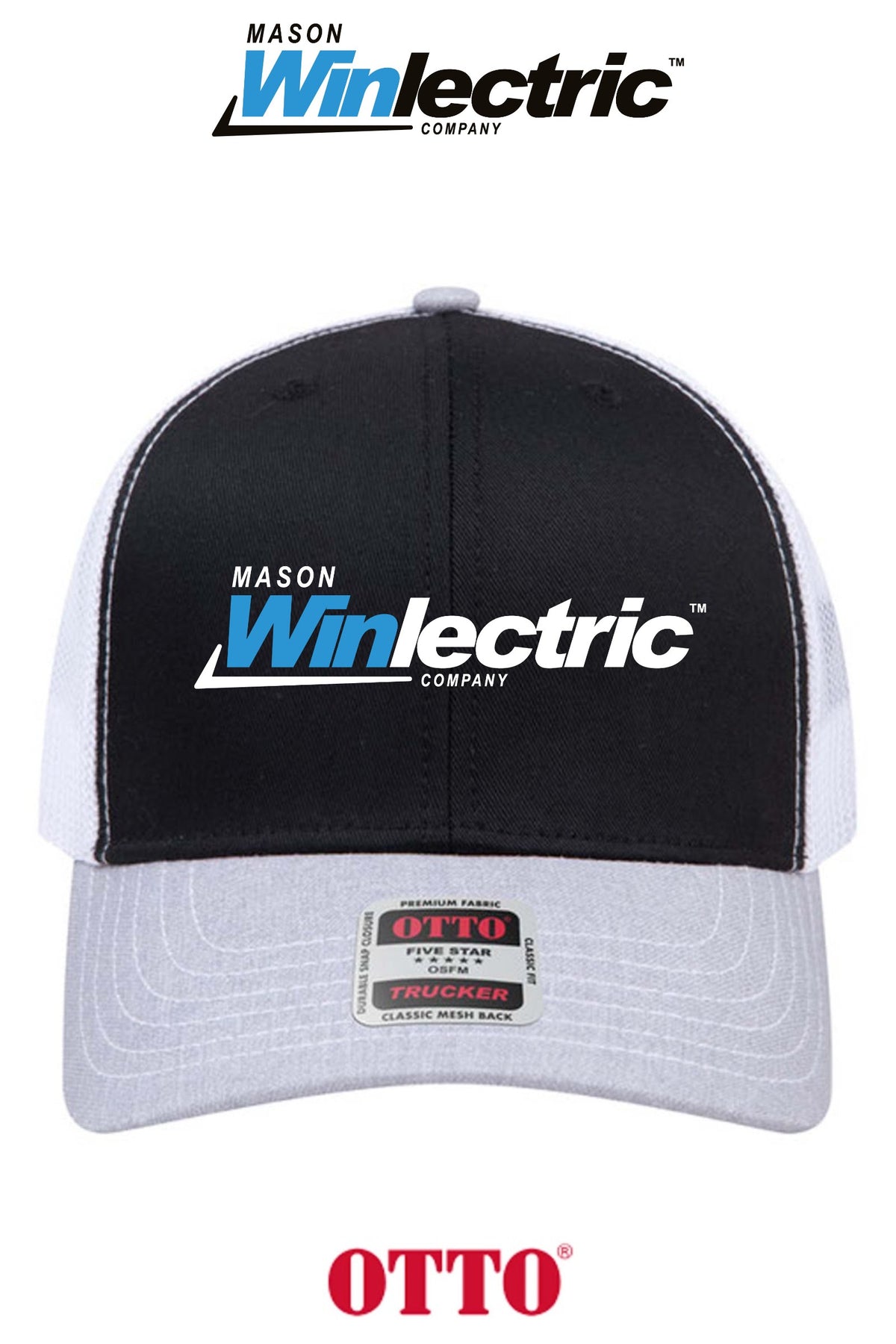 **BULK BUY SPECIAL** OTTO CAP® 6 Panel Mid Profile Mesh Back Trucker Hat - Mason Winlectric