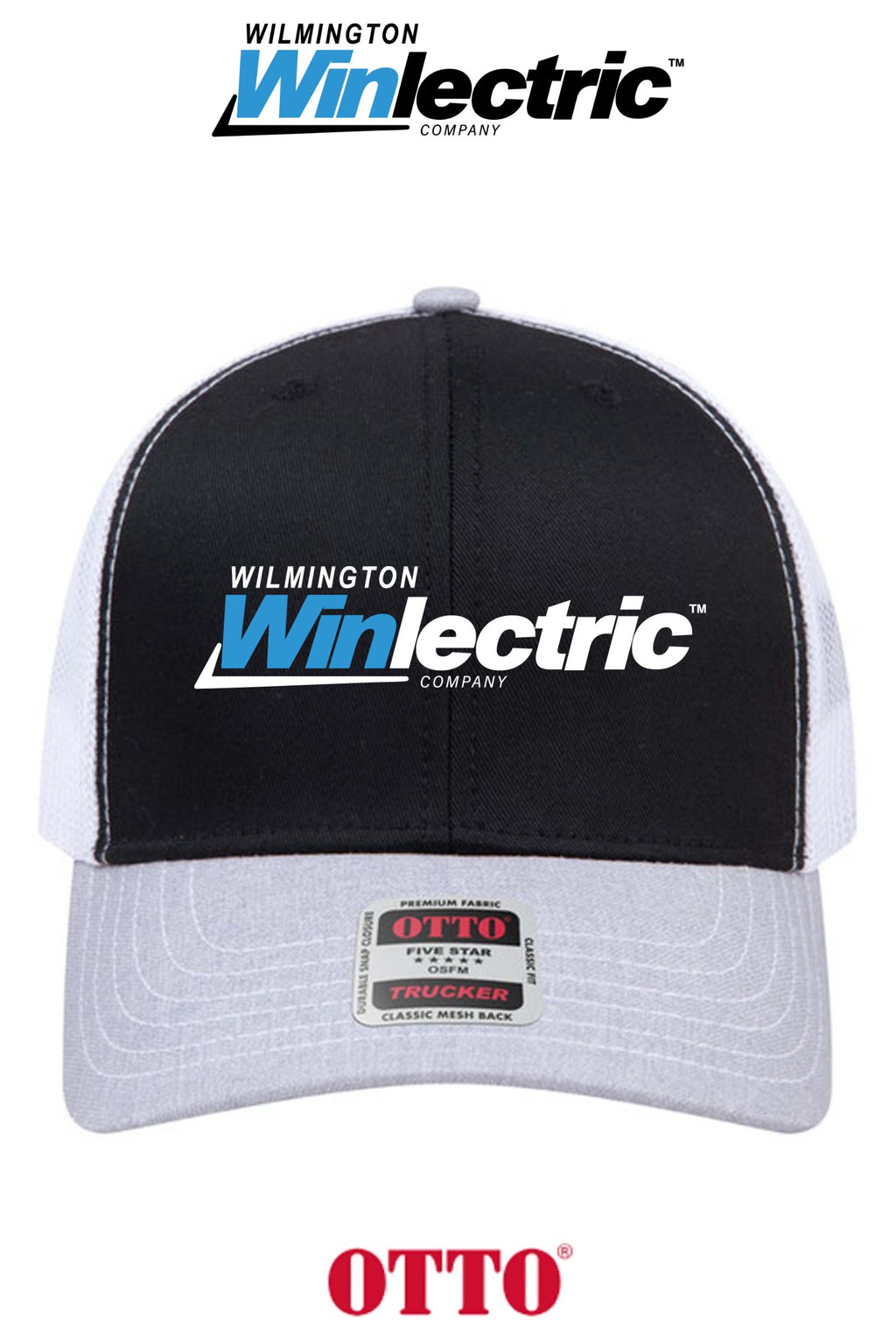 **BULK BUY SPECIAL** OTTO CAP® 6 Panel Mid Profile Mesh Back Trucker Hat - Wilmington Winlectric