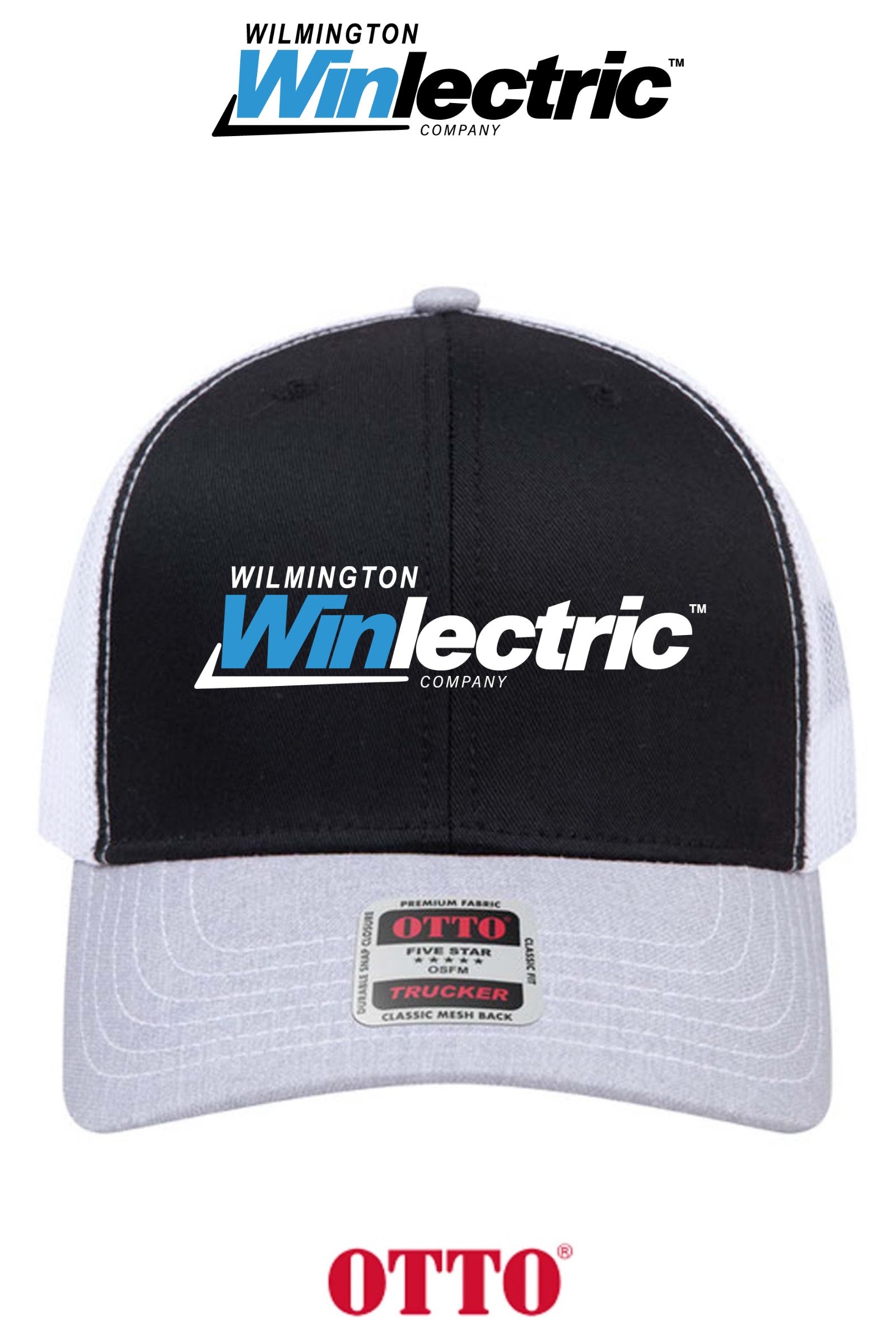 **BULK BUY SPECIAL** OTTO CAP® 6 Panel Mid Profile Mesh Back Trucker Hat - Wilmington Winlectric