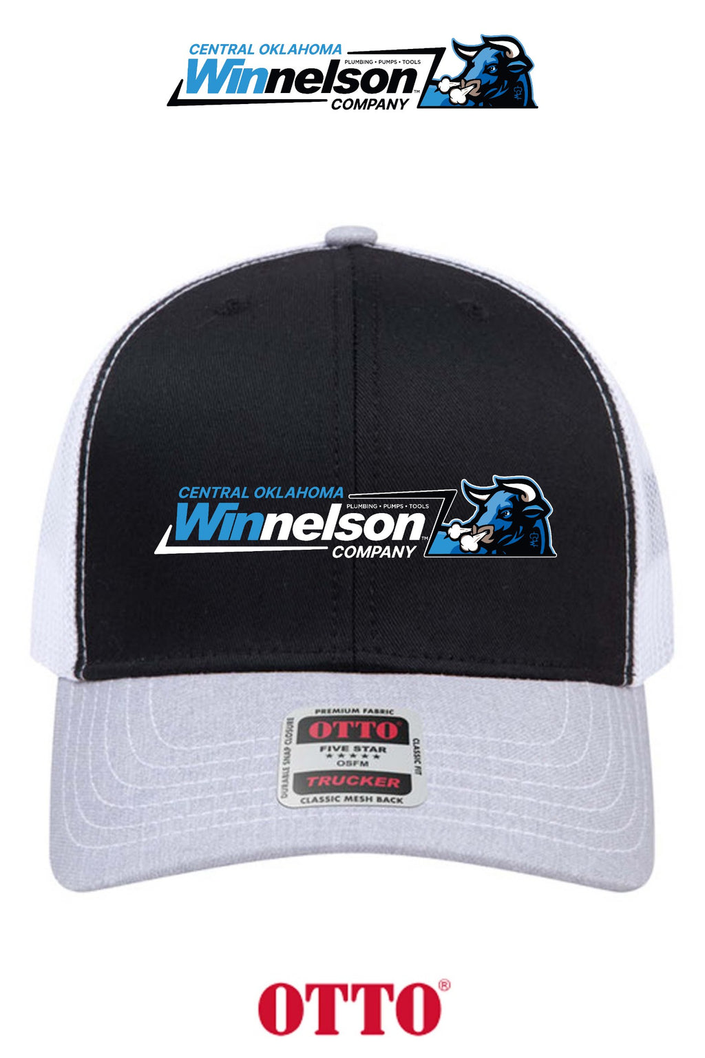 **BULK BUY SPECIAL** OTTO CAP® 6 Panel Mid Profile Mesh Back Trucker Hat - Winnelson Central Oklahoma