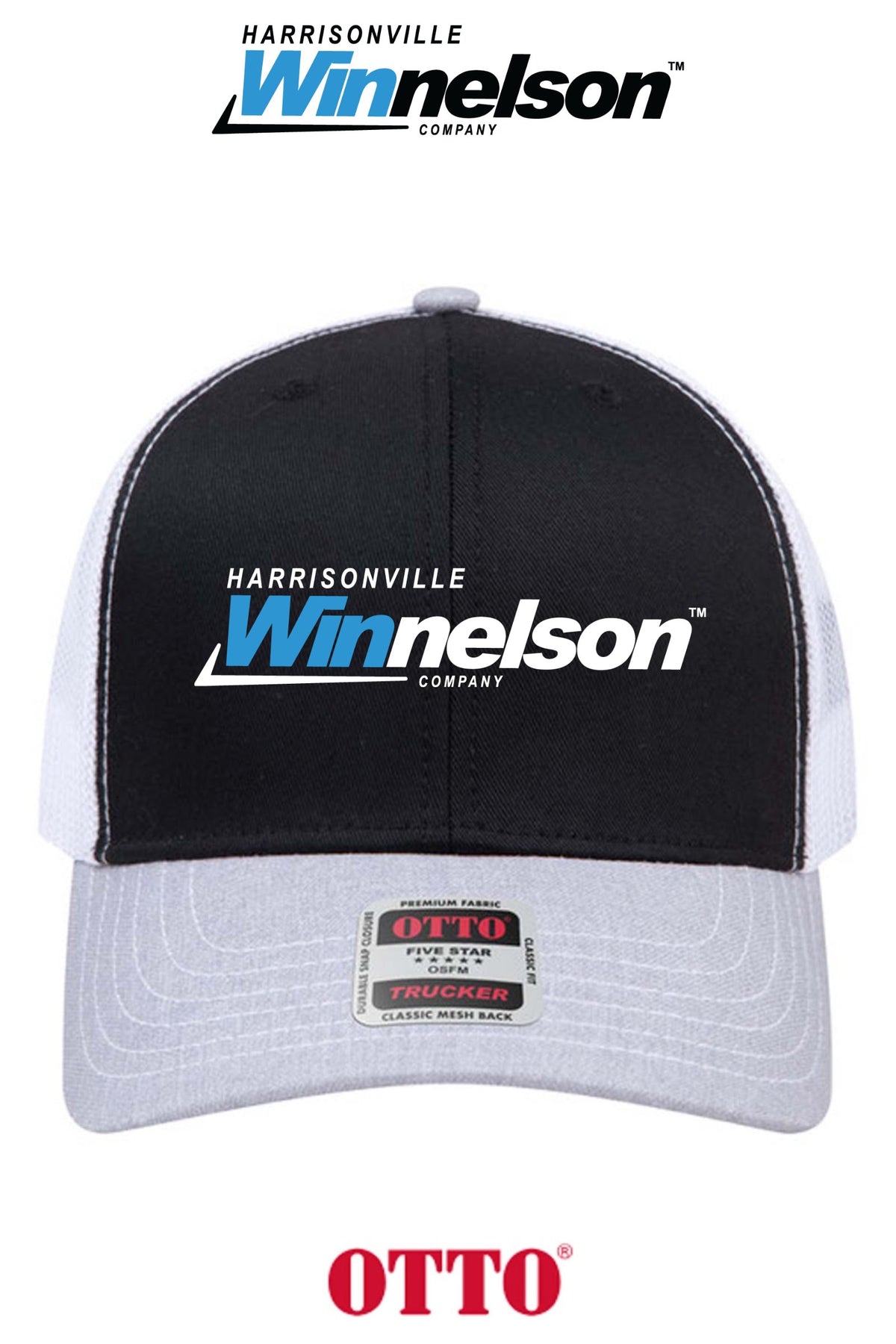 **BULK BUY SPECIAL** OTTO CAP® 6 Panel Mid Profile Mesh Back Trucker Hat - Harrisonville Winnelson