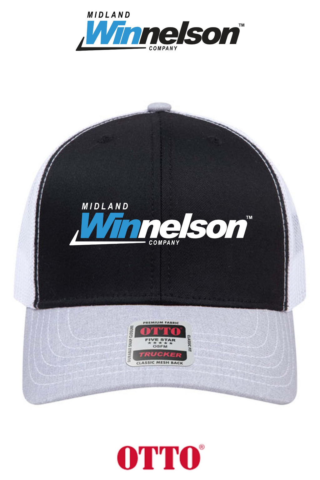 **BULK BUY SPECIAL** OTTO CAP® 6 Panel Mid Profile Mesh Back Trucker Hat - Midland Winnelson