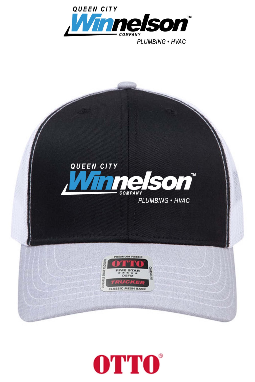 **BULK BUY SPECIAL** OTTO CAP® 6 Panel Mid Profile Mesh Back Trucker Hat - Queen City Winnelson