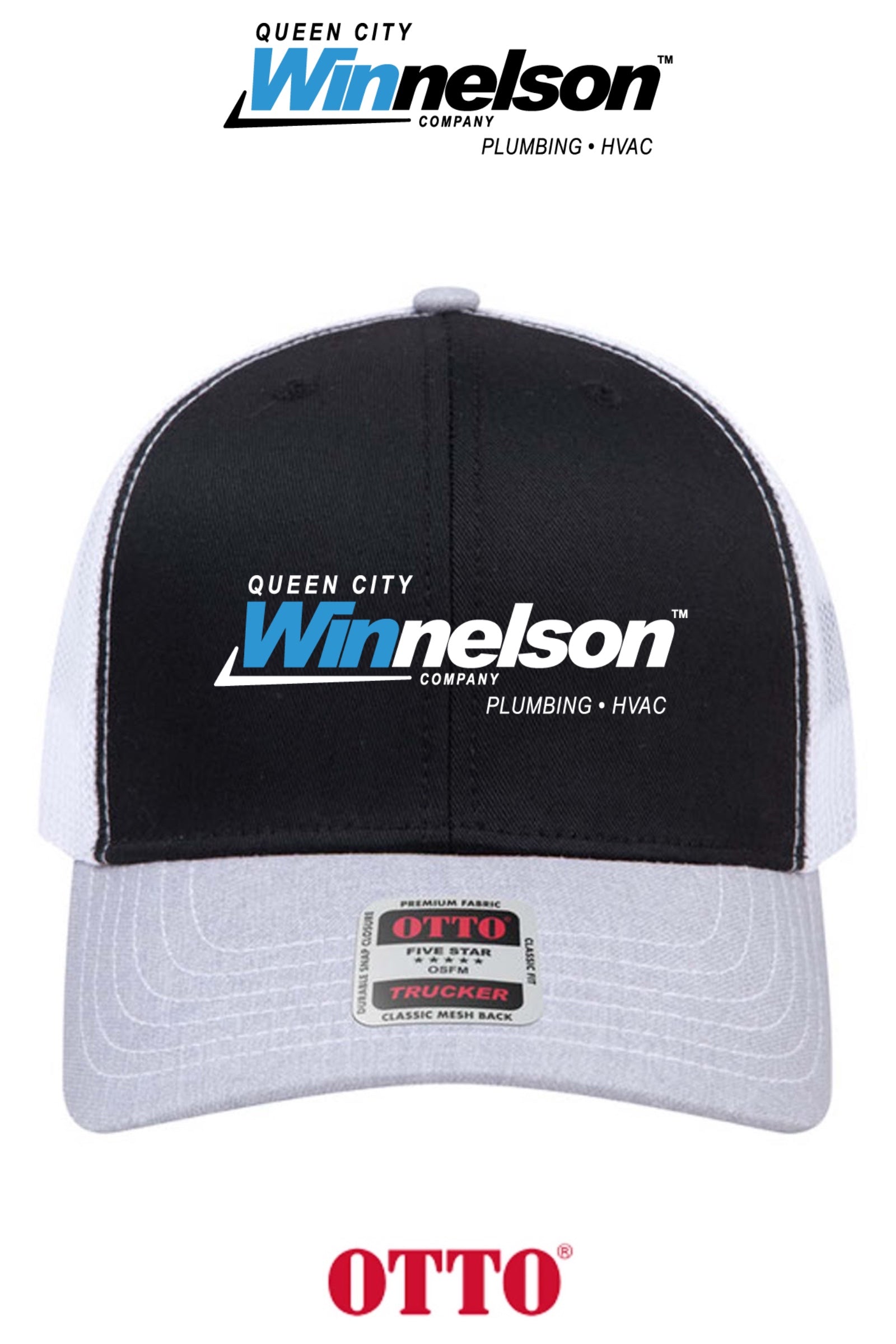 **BULK BUY SPECIAL** OTTO CAP® 6 Panel Mid Profile Mesh Back Trucker Hat - Queen City Winnelson