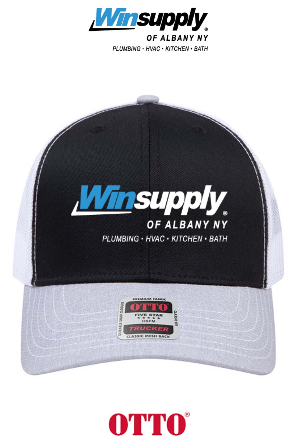 **BULK BUY SPECIAL** OTTO CAP® 6 Panel Mid Profile Mesh Back Trucker Hat - Winsupply of Albany NY