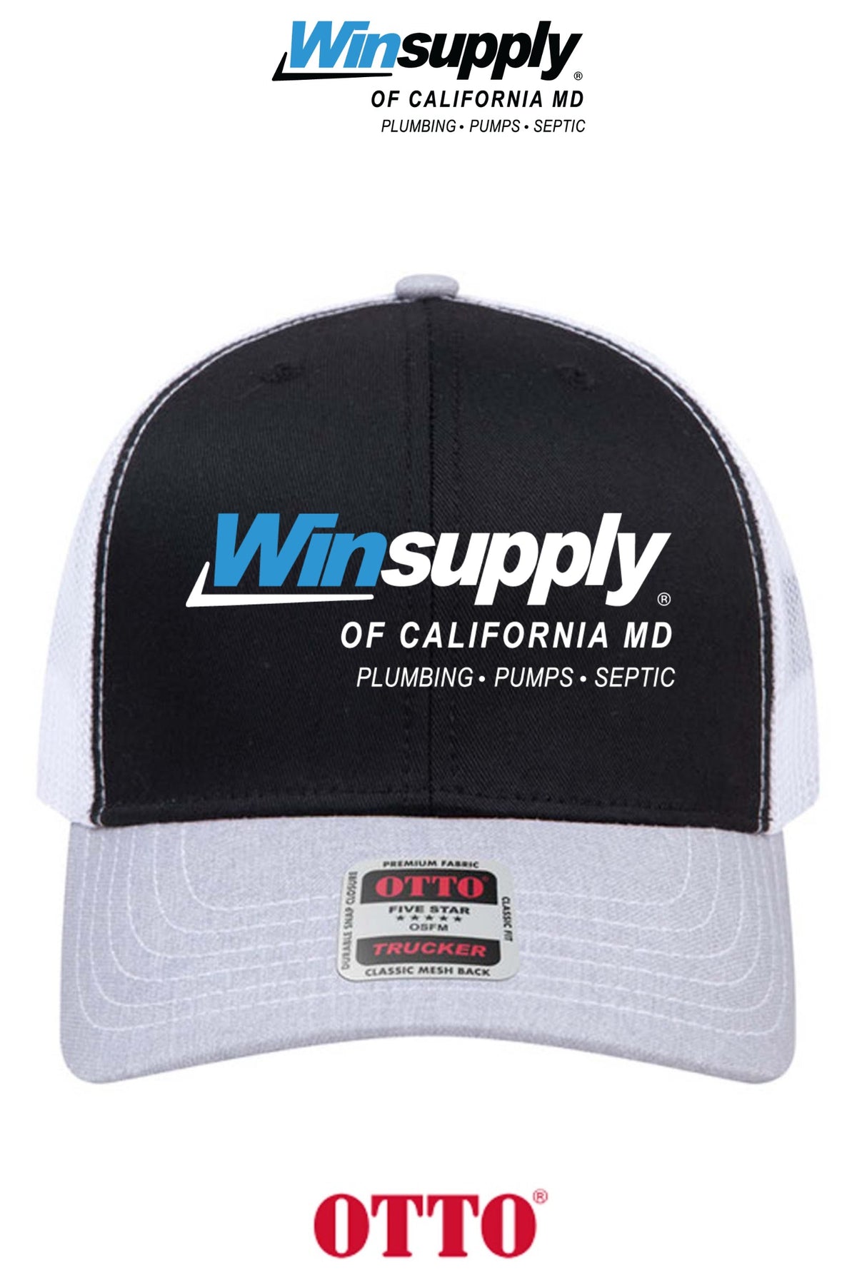 **BULK BUY SPECIAL** OTTO CAP® 6 Panel Mid Profile Mesh Back Trucker Hat - Winsupply California MD Co.