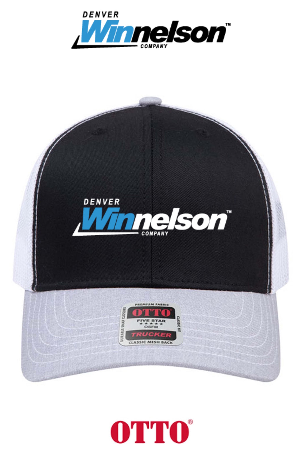 **BULK BUY SPECIAL** OTTO CAP® 6 Panel Mid Profile Mesh Back Trucker Hat - Denver Winnelson
