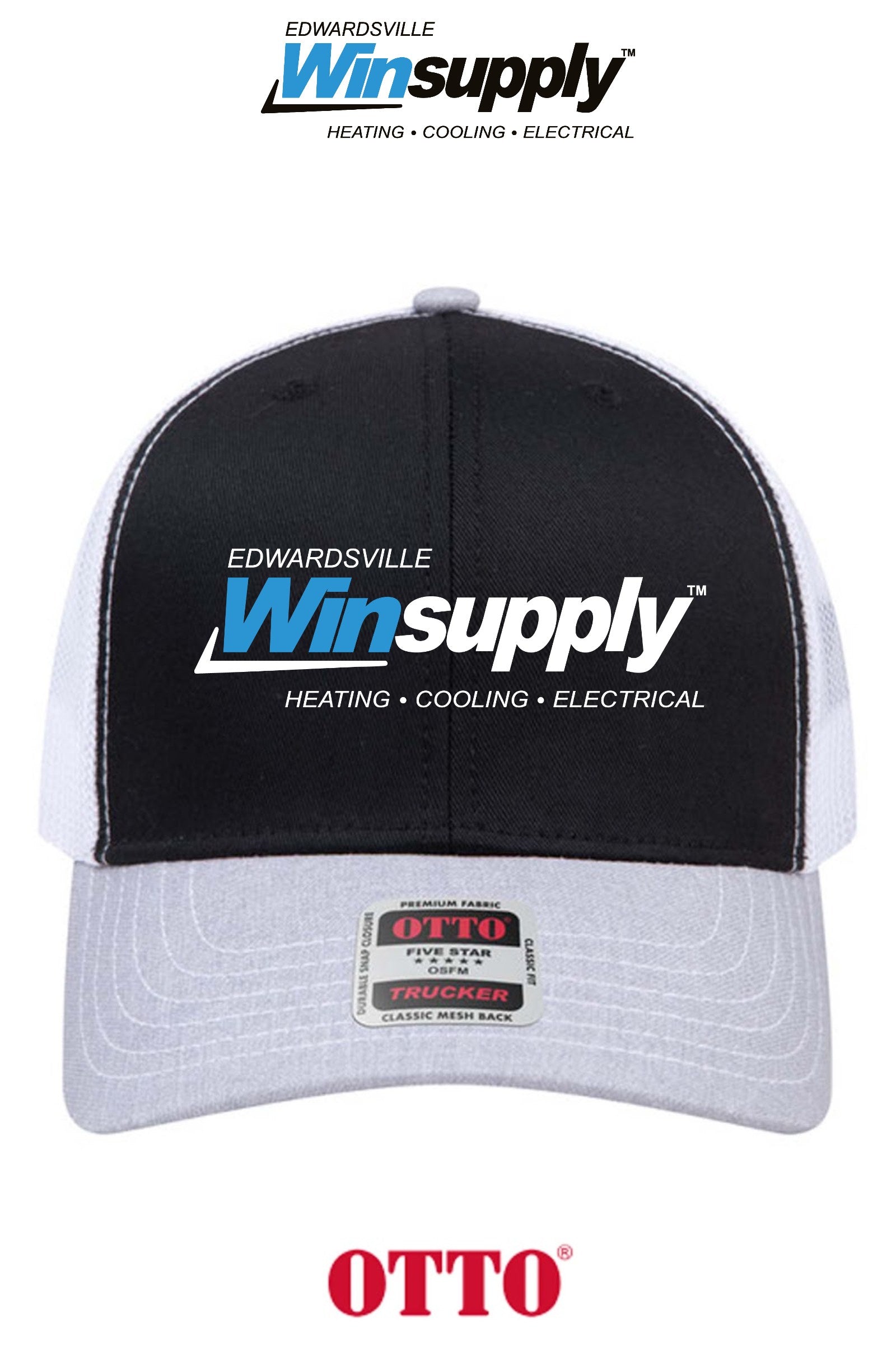 **BULK BUY SPECIAL** OTTO CAP® 6 Panel Mid Profile Mesh Back Trucker Hat - Edwardsville Winsupply